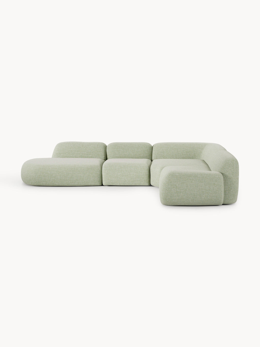Galeriebild 1 - Modulares Bouclé-XL-Ecksofa Wolke mit Chaiselongue