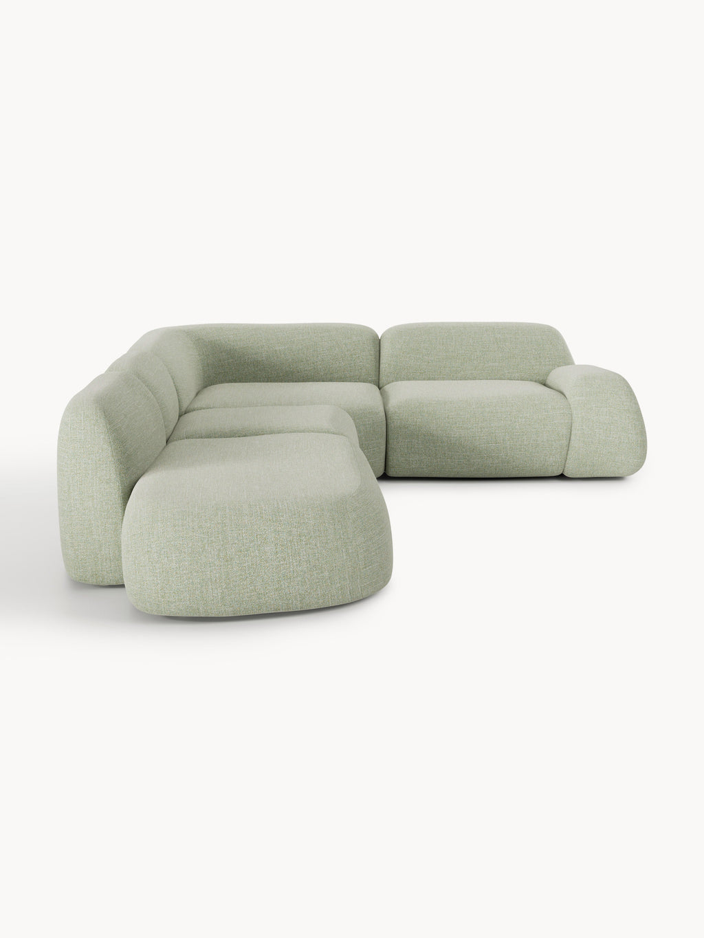 Modulares Bouclé-XL-Ecksofa Wolke mit Chaiselongue