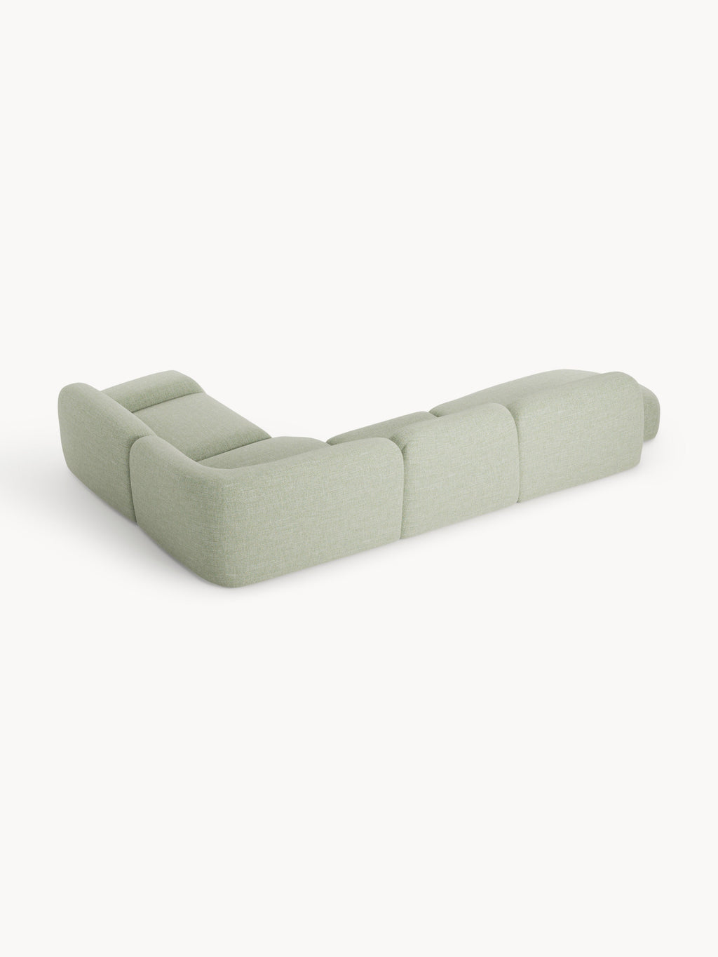 Modulares Bouclé-XL-Ecksofa Wolke mit Chaiselongue