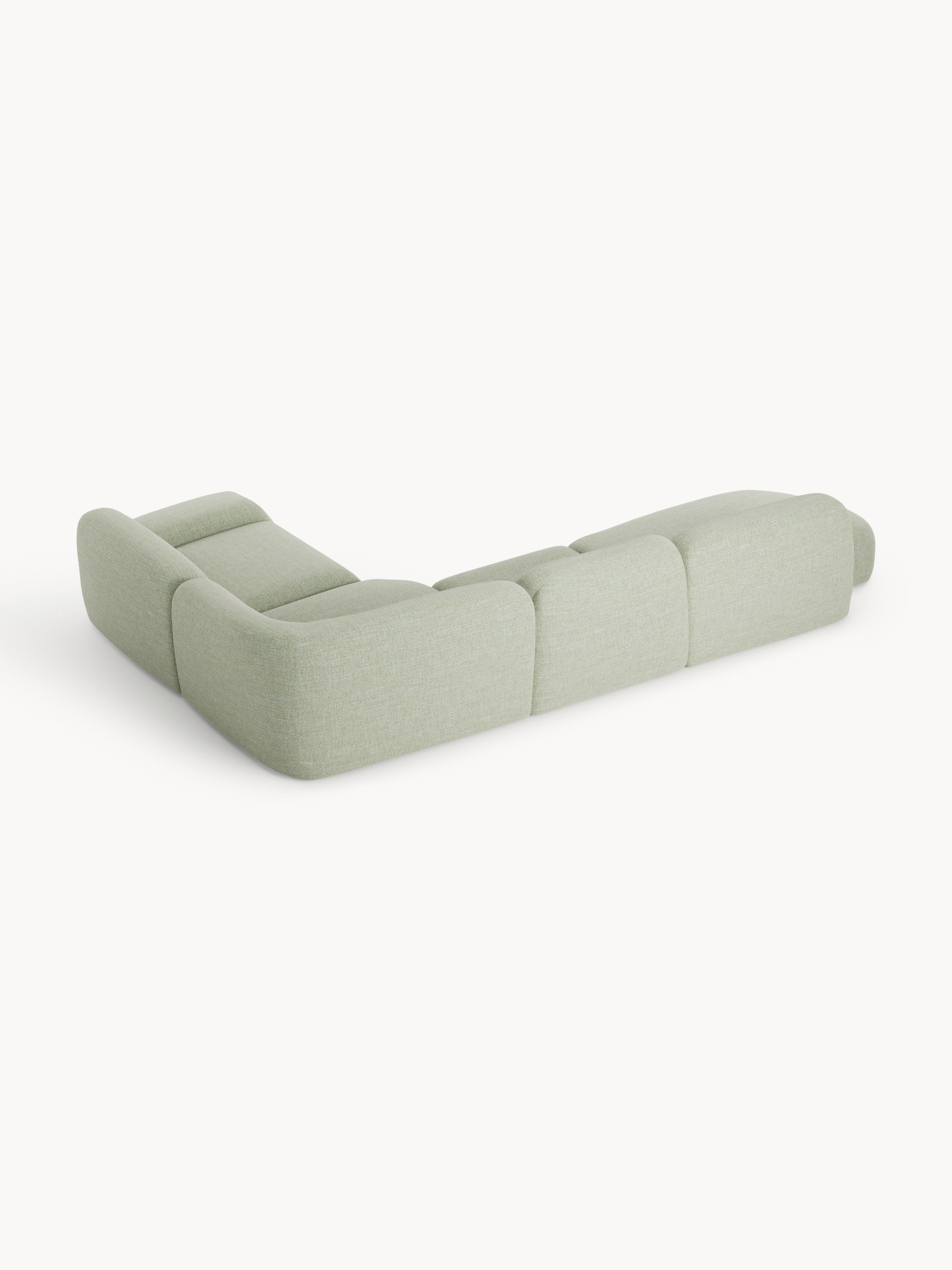 Modulares Bouclé-XL-Ecksofa Wolke mit Chaiselongue