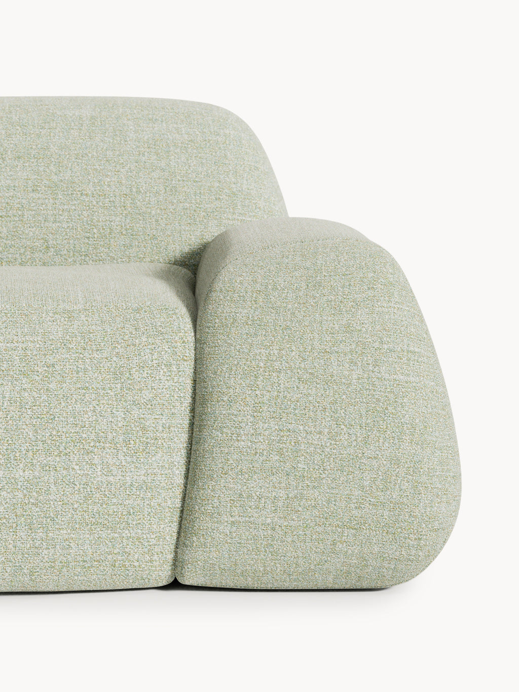 Modulares Bouclé-XL-Ecksofa Wolke mit Chaiselongue