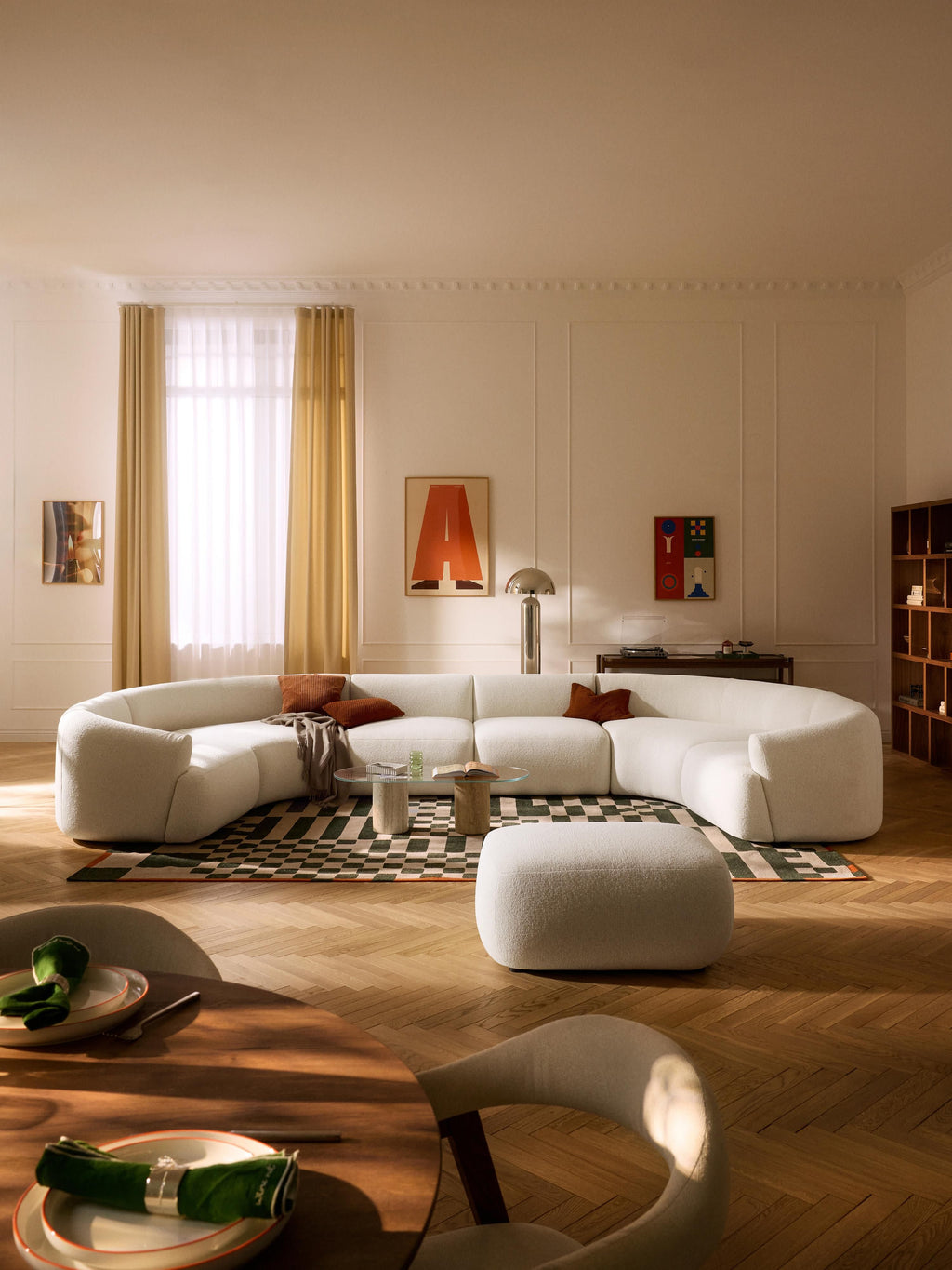Modulares Bouclé-XL-Sofa Sofia