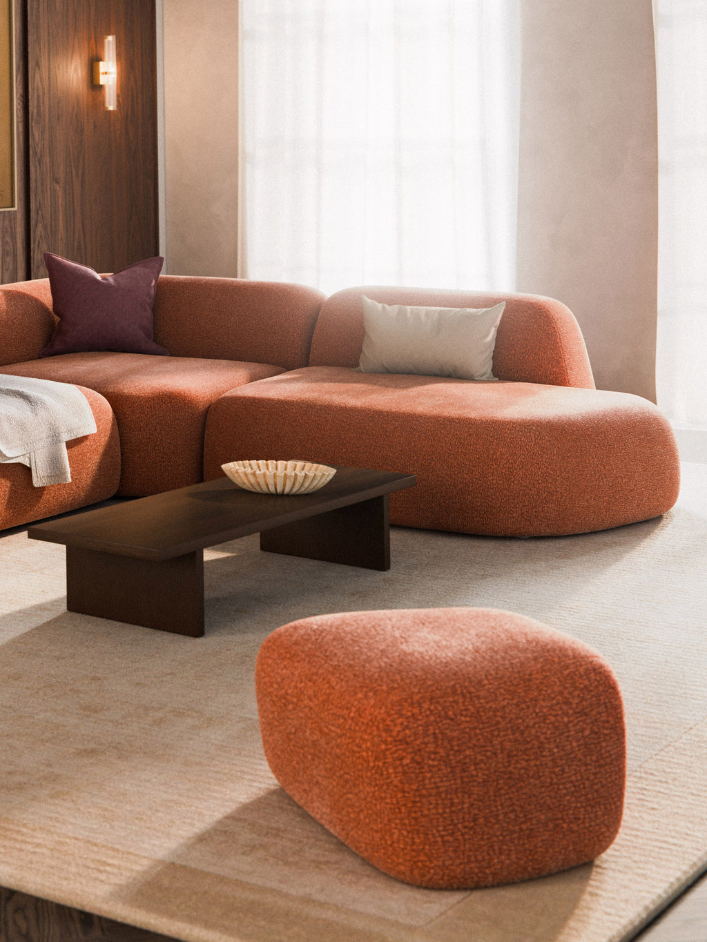 Ovaler Sofa-Hocker Wolke