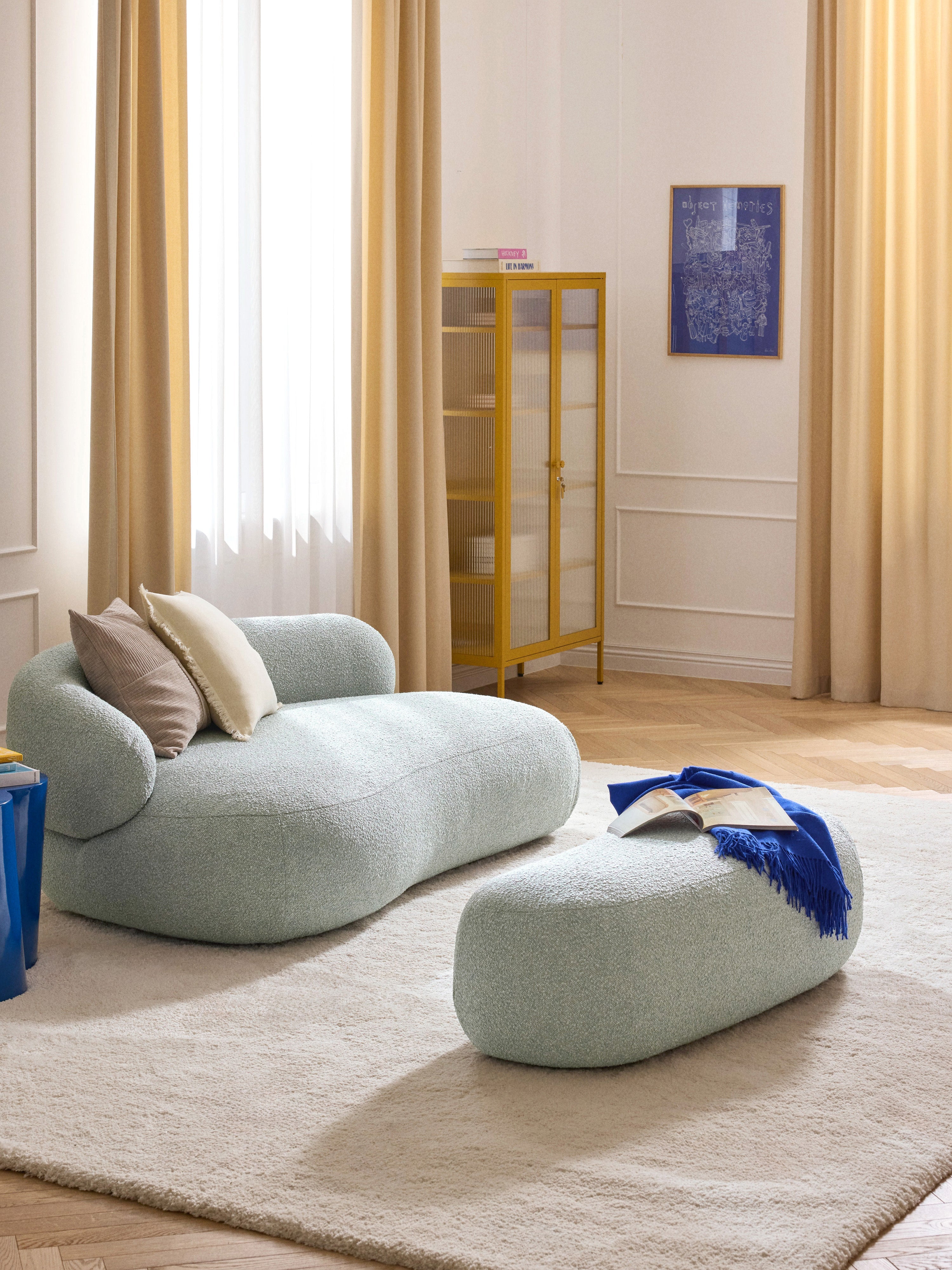 XL Sofa-Hocker Alba aus Bouclé