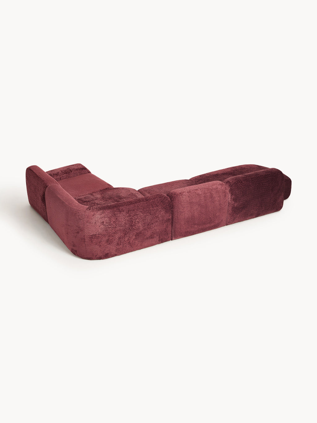 XL Modulares Teddy-Bouclé-Ecksofa Wolke mit Chaiselongue