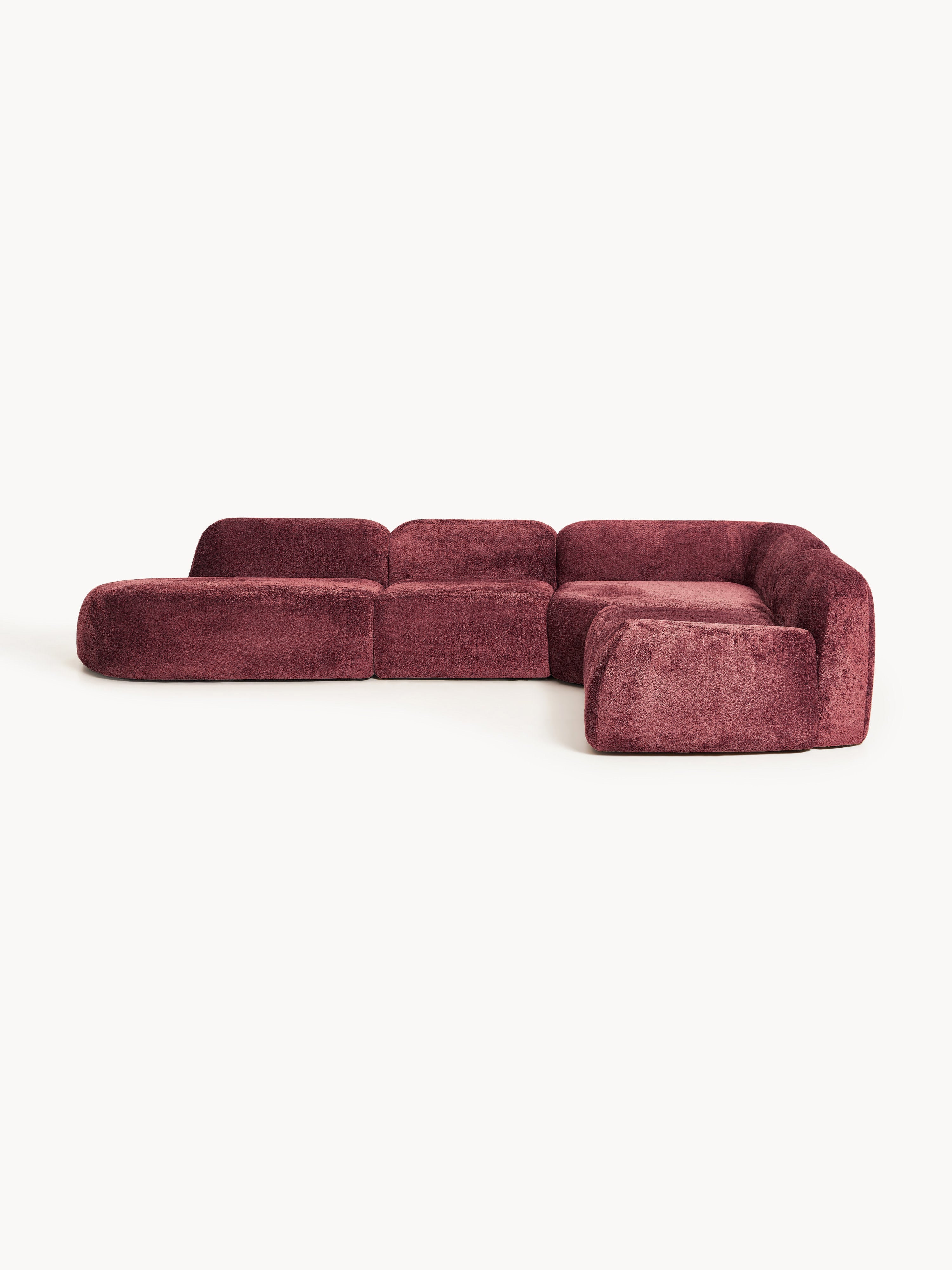 Galeriebild 1 - XL Modulares Teddy-Bouclé-Ecksofa Wolke mit Chaiselongue