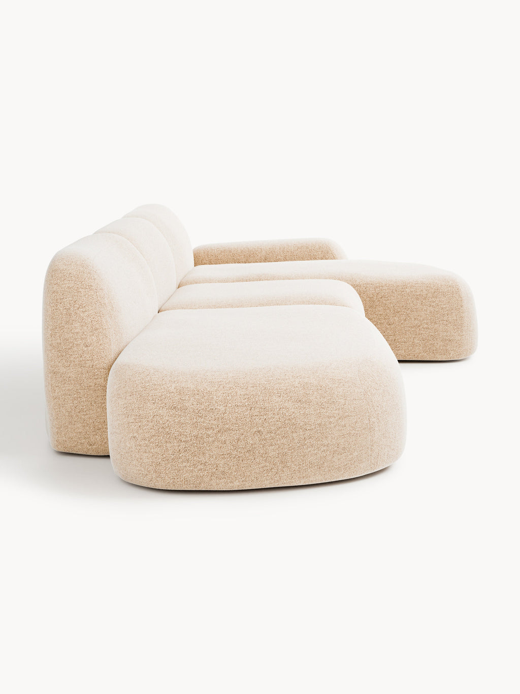 Modulares Bouclé-Ecksofa Wolke (4-Sitzer) mit Chaiselongue