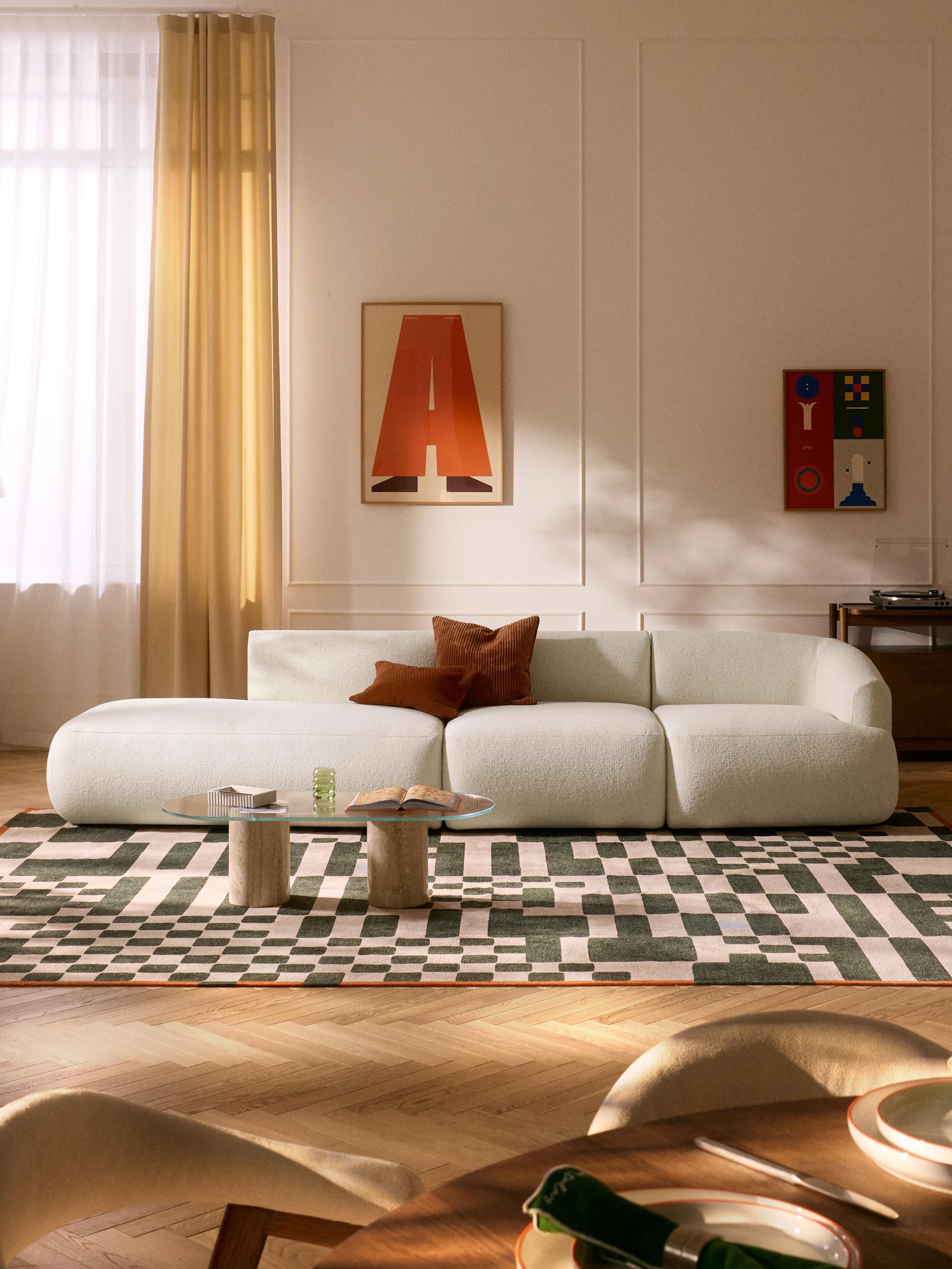 Modulare Bouclé-Chaise Sofia (2-Sitzer)