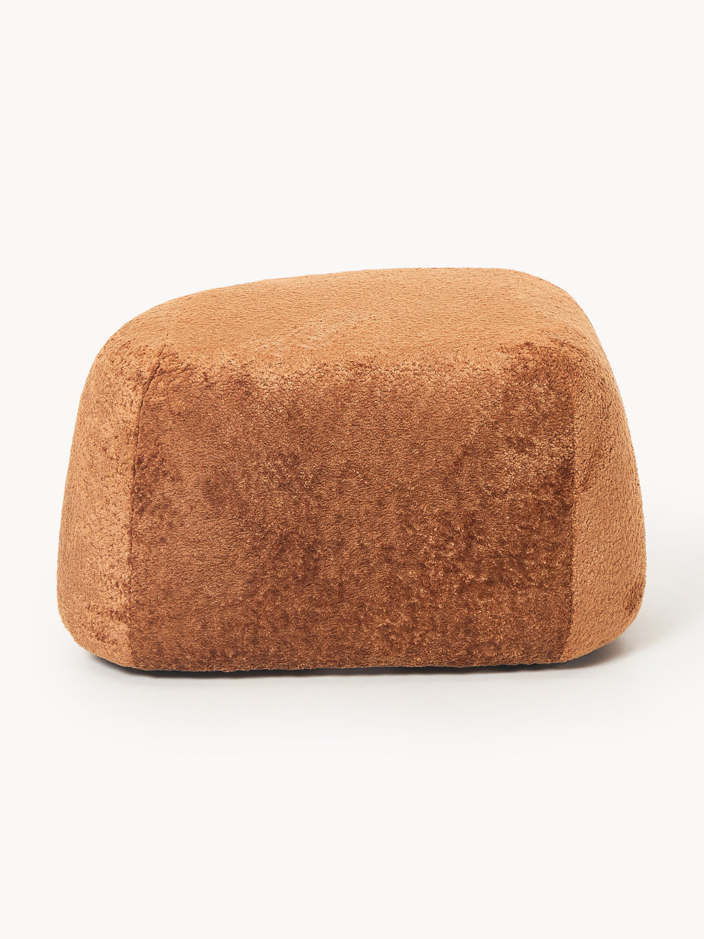 Ovale Ottomane Wolke aus Teddy-Bouclé