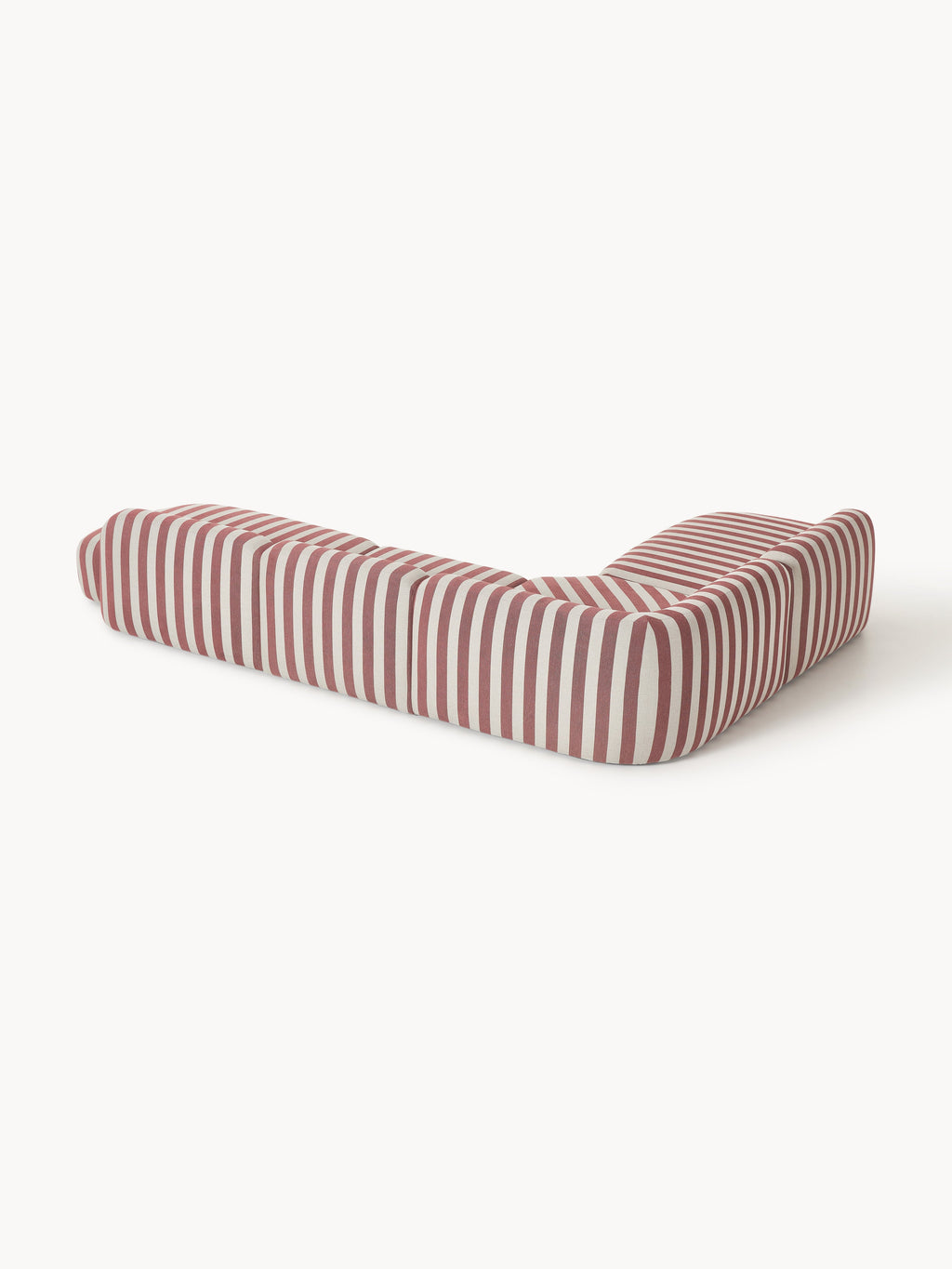 Modulares Gestreiftes XL-Ecksofa Wolke mit Chaiselongue