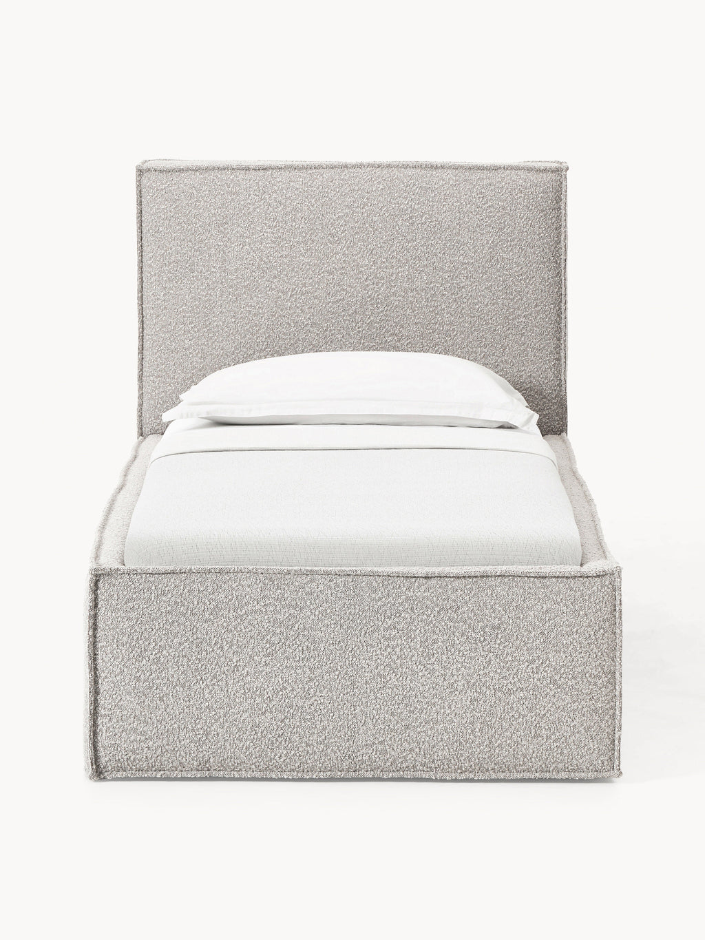 Bouclé-Einzelbett Dream mit Stauraum