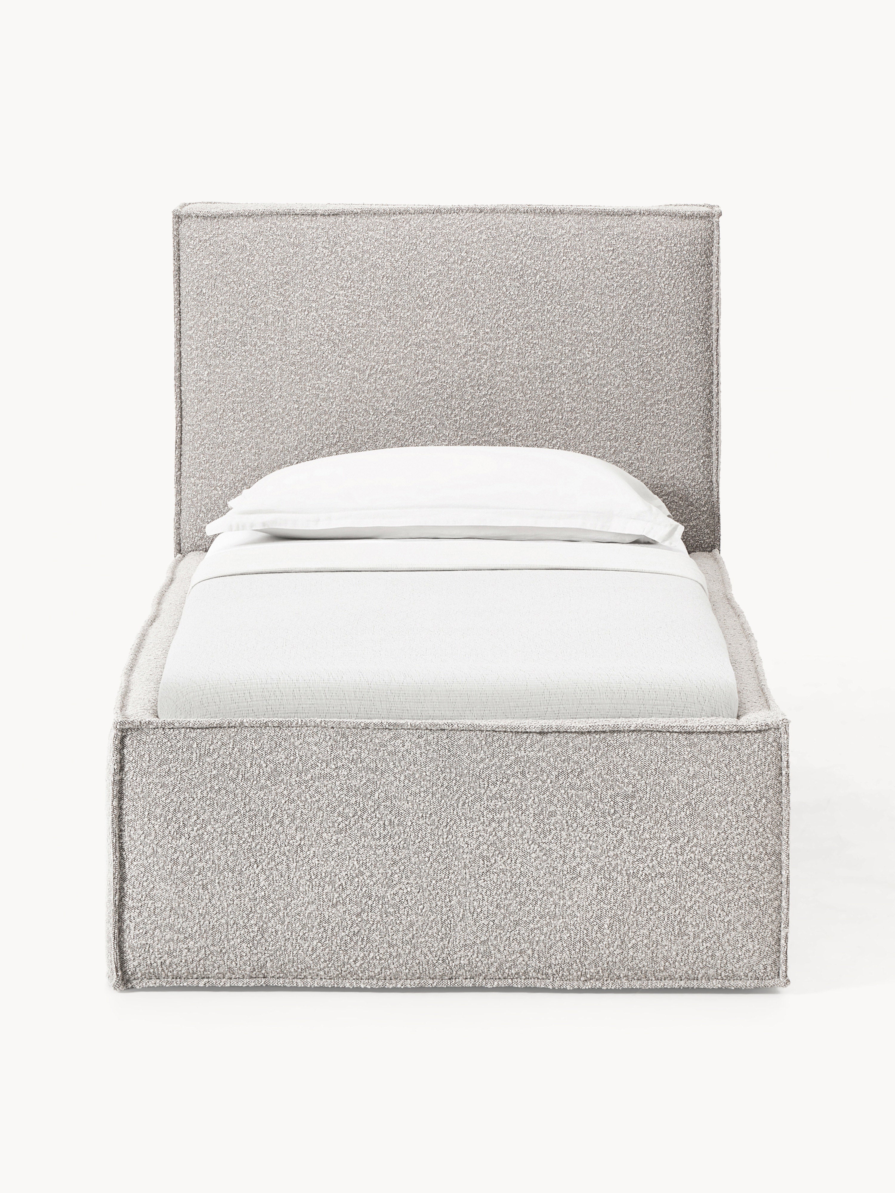 Bouclé-Einzelbett Dream mit Stauraum