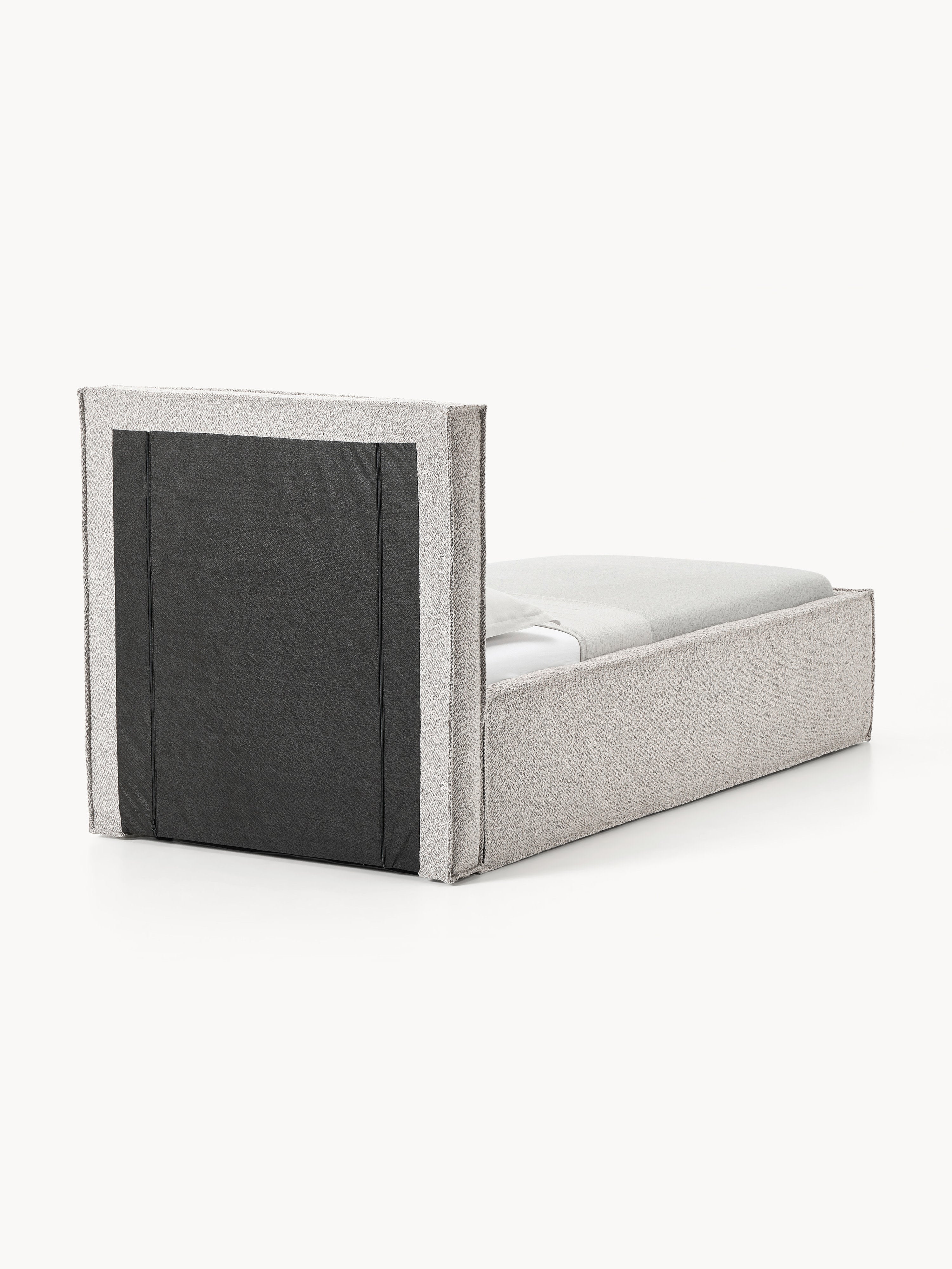 Bouclé-Einzelbett Dream mit Stauraum