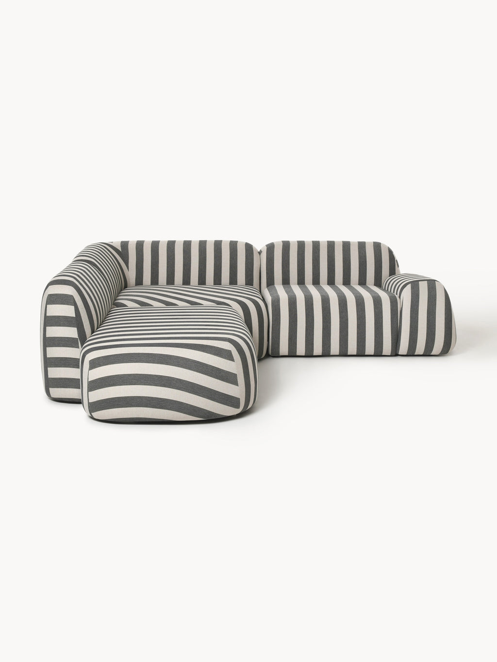 Modulares Gestreiftes Ecksofa Wolke (4-Sitzer) mit Chaiselongue
