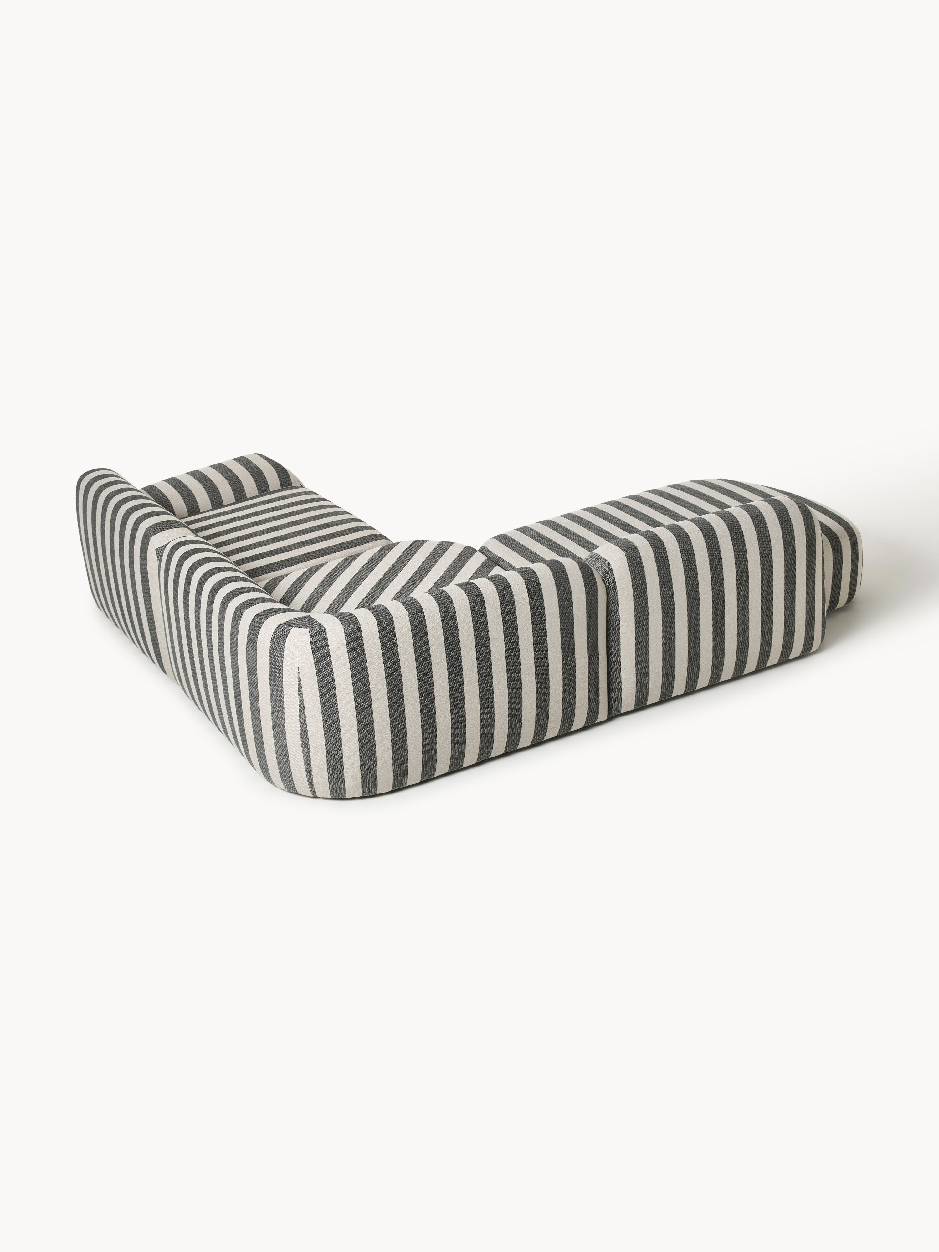 Modulares Gestreiftes Ecksofa Wolke (4-Sitzer) mit Chaiselongue