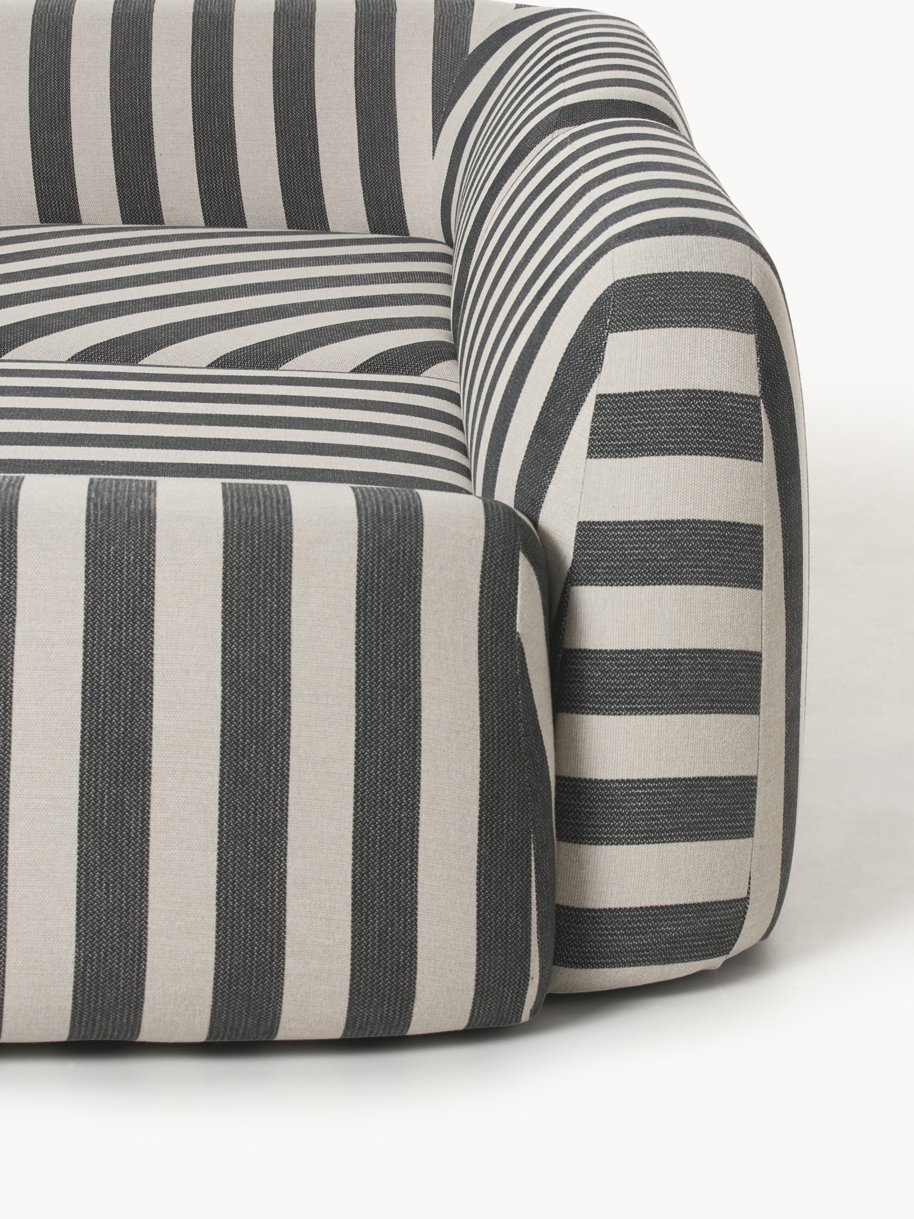 Modulares Gestreiftes Ecksofa Wolke (4-Sitzer) mit Chaiselongue