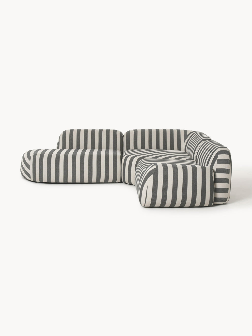 Galeriebild 1 - Modulares Gestreiftes Ecksofa Wolke (4-Sitzer) mit Chaiselongue