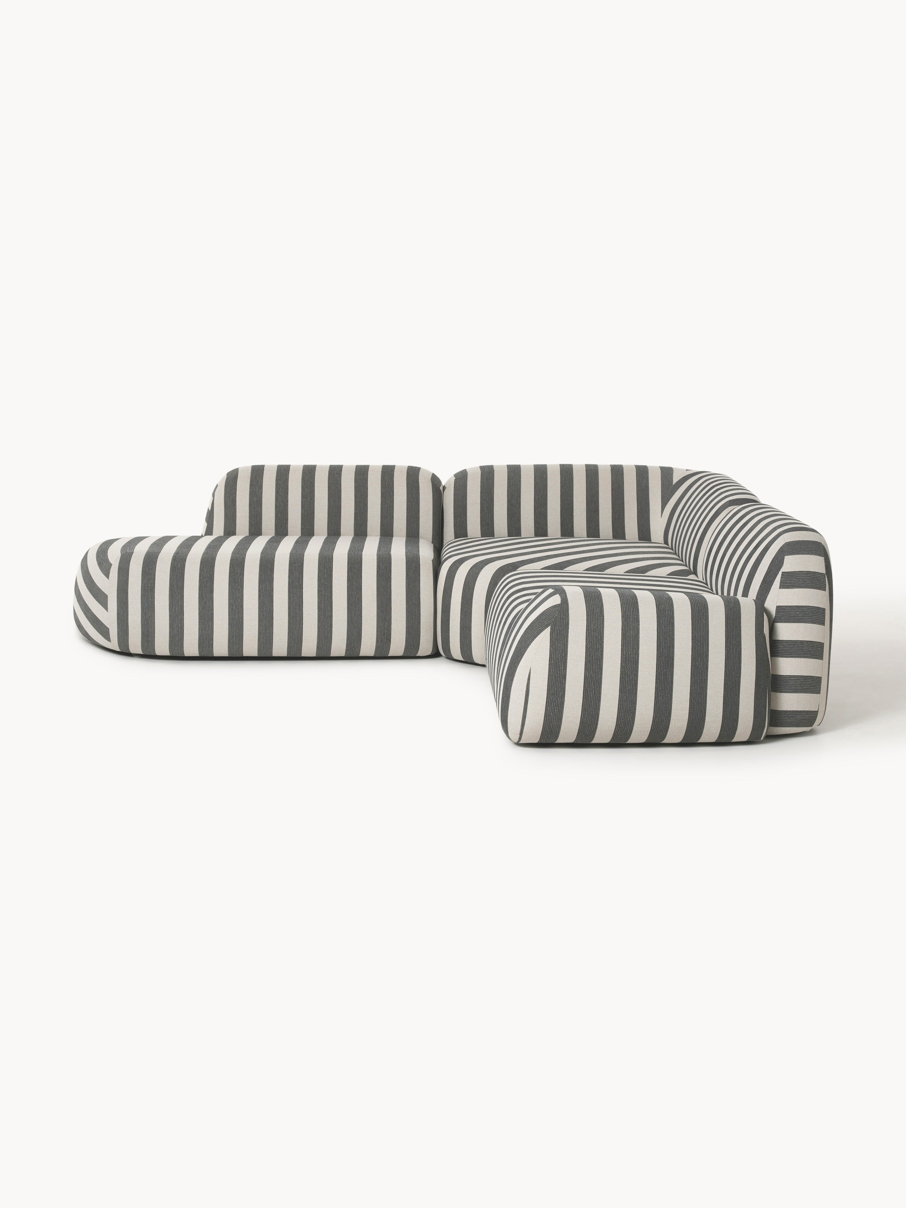 Galeriebild 1 - Modulares Gestreiftes Ecksofa Wolke (4-Sitzer) mit Chaiselongue