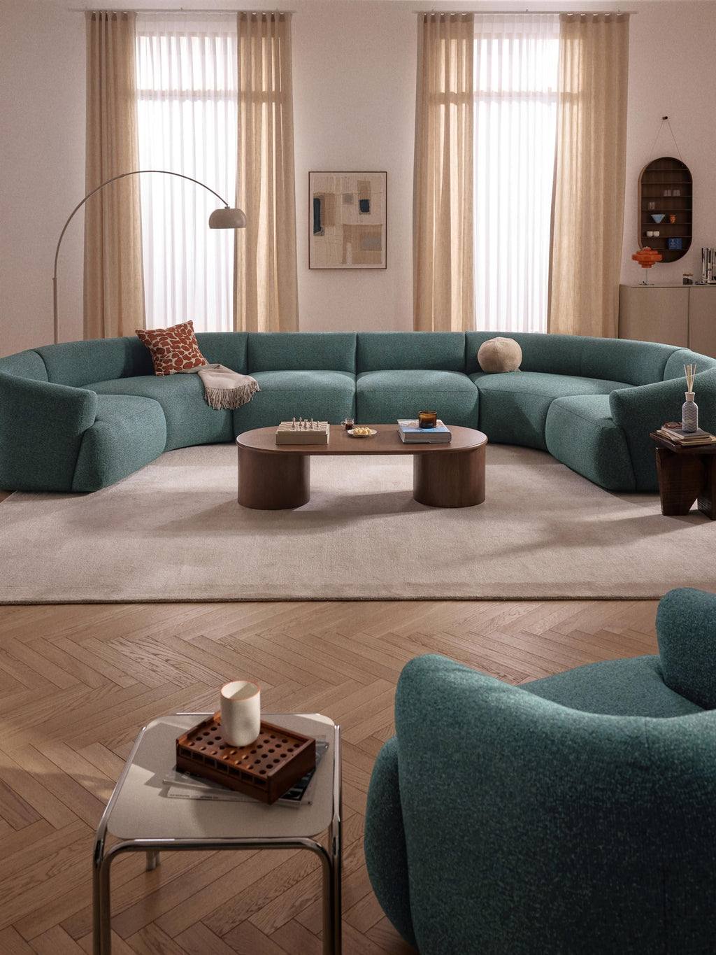 Modulares Bouclé-XL-Sofa Sofia