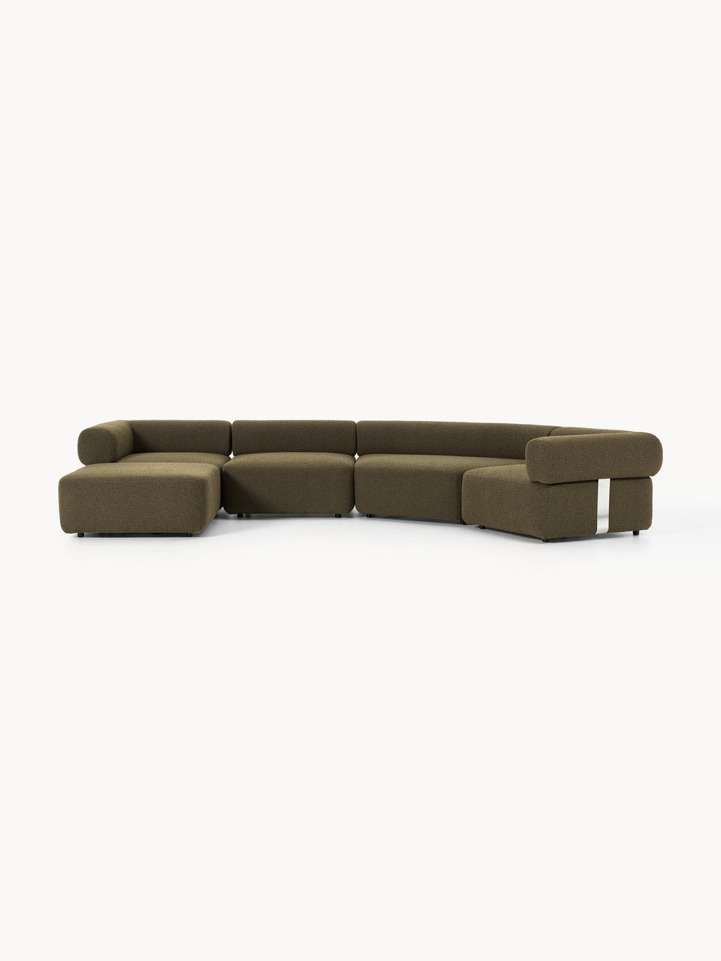 Galeriebild 1 - Großes modulares Bouclé-Sofa Anton mit Hocker (links/rechts)