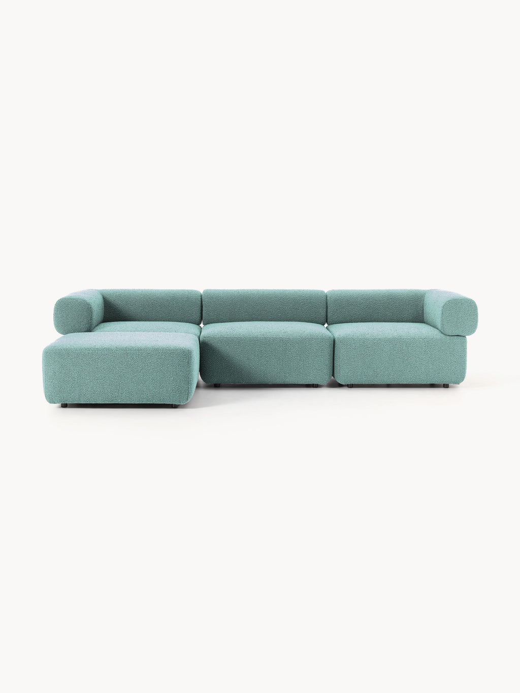 Galeriebild 1 - Modulares Bouclé-Sofa Anton (4-Sitzer) mit Hocker (links/rechts)