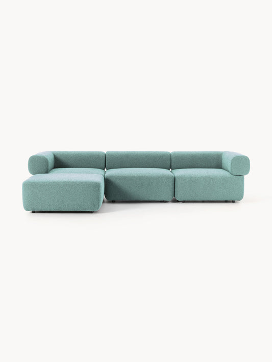 Galeriebild 1 - Modulares Bouclé-Sofa Anton (4-Sitzer) mit Hocker (links/rechts)