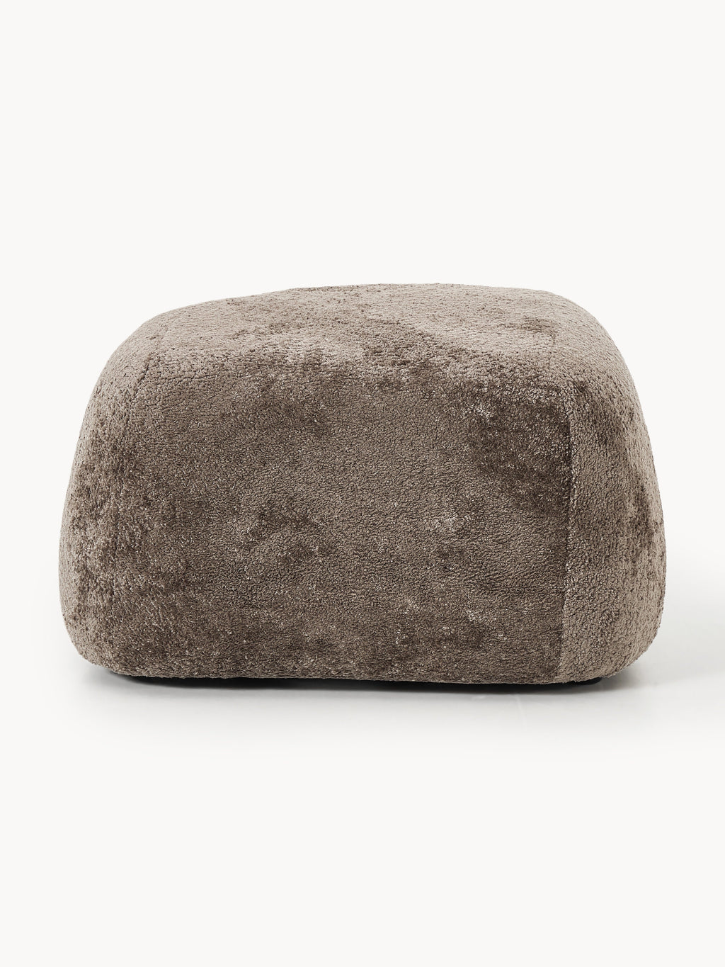 Ovaler Sofa-Hocker Wolke aus Teddy-Bouclé