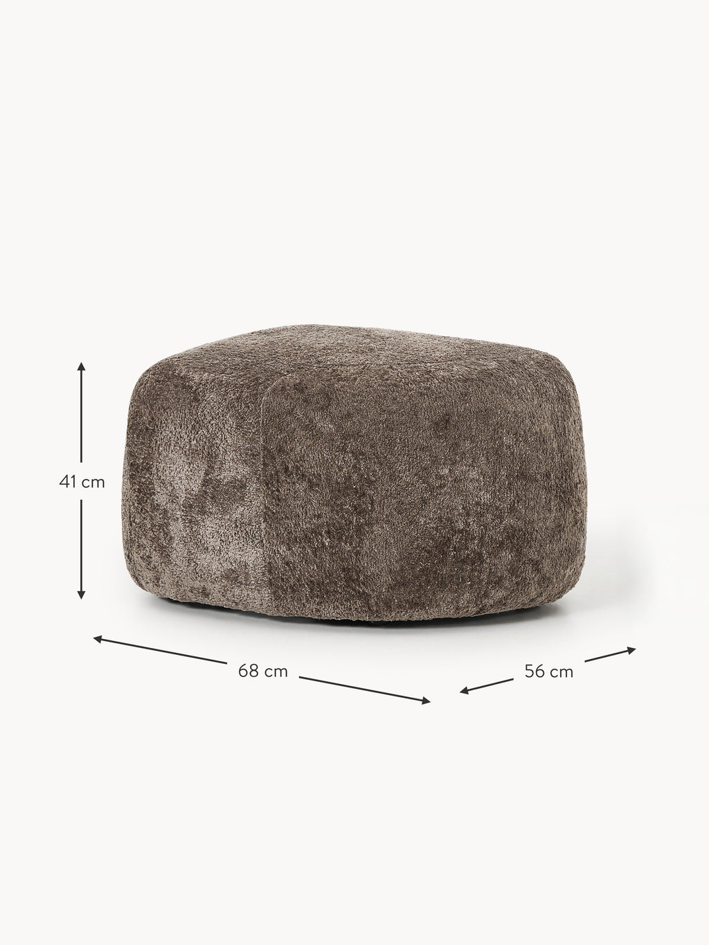 Ovaler Sofa-Hocker Wolke aus Teddy-Bouclé