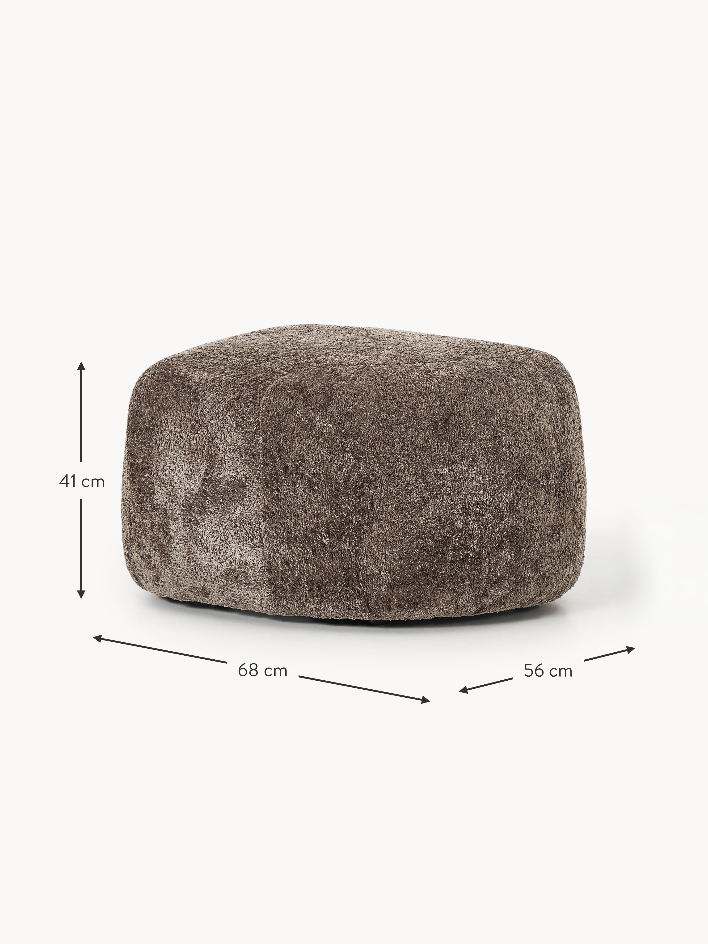 Ovaler Sofa-Hocker Wolke aus Teddy-Bouclé