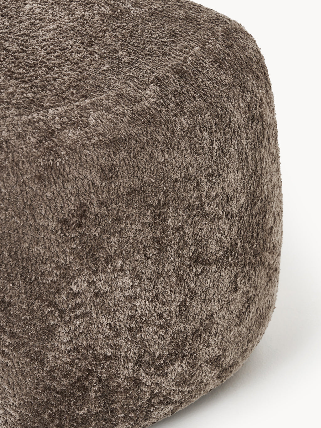 Ovaler Sofa-Hocker Wolke aus Teddy-Bouclé