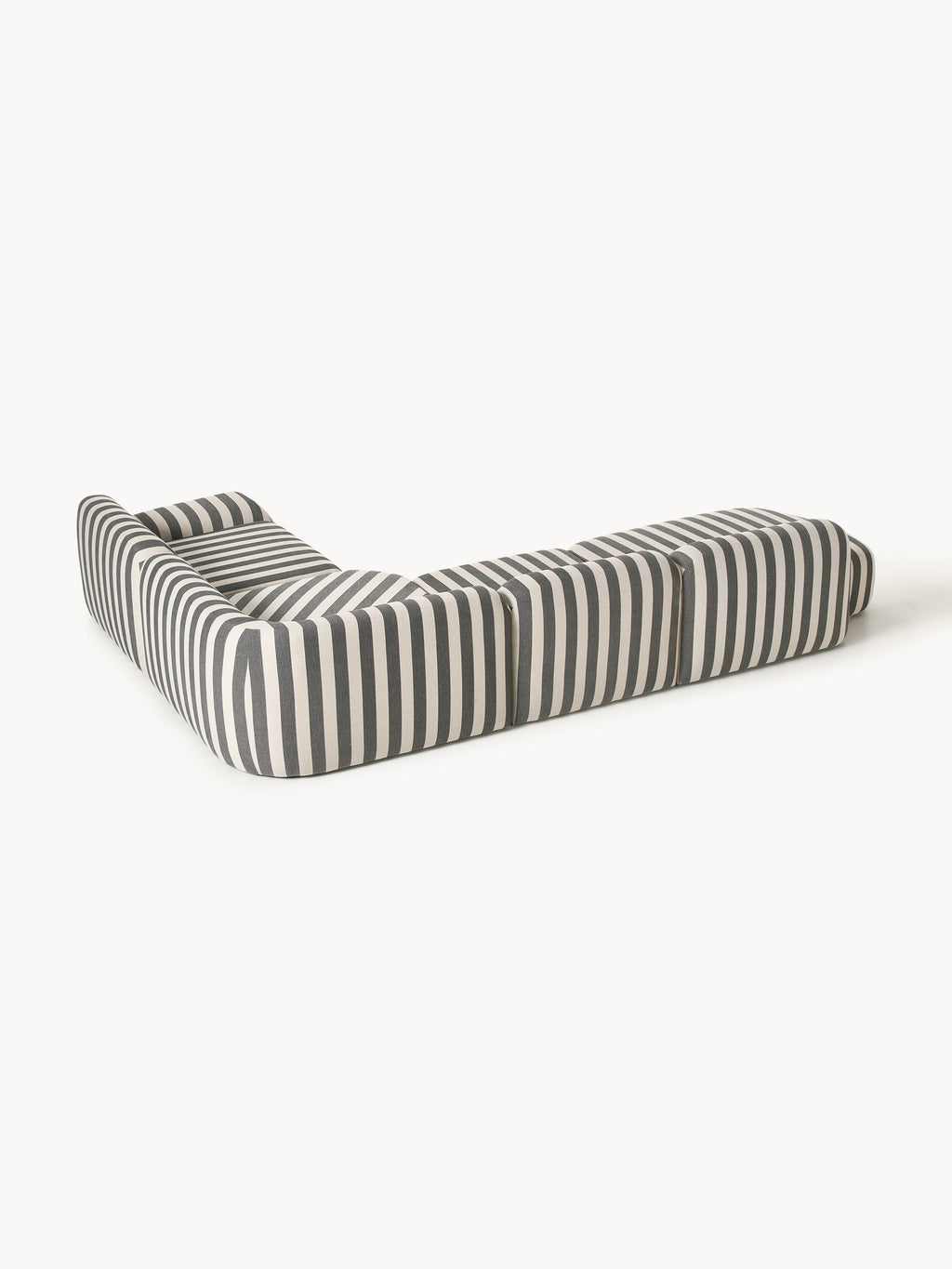Gestreiftes Modulares XL-Ecksofa Wolke (4-Sitzer) mit Chaiselongue