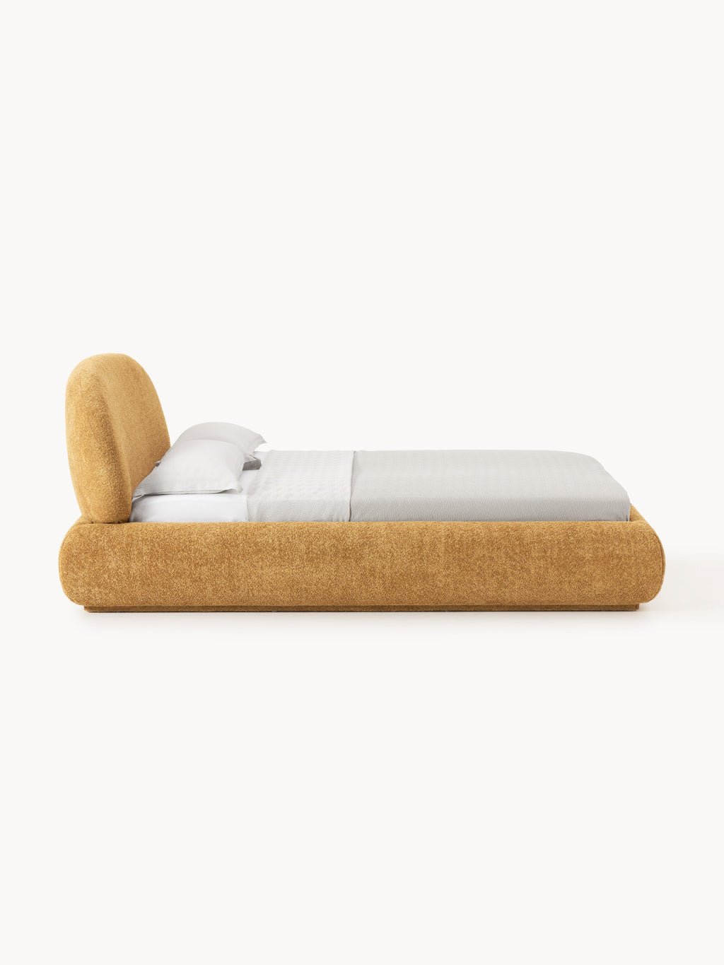 Polsterbett Alba aus Teddy-Bouclé mit Stauraum