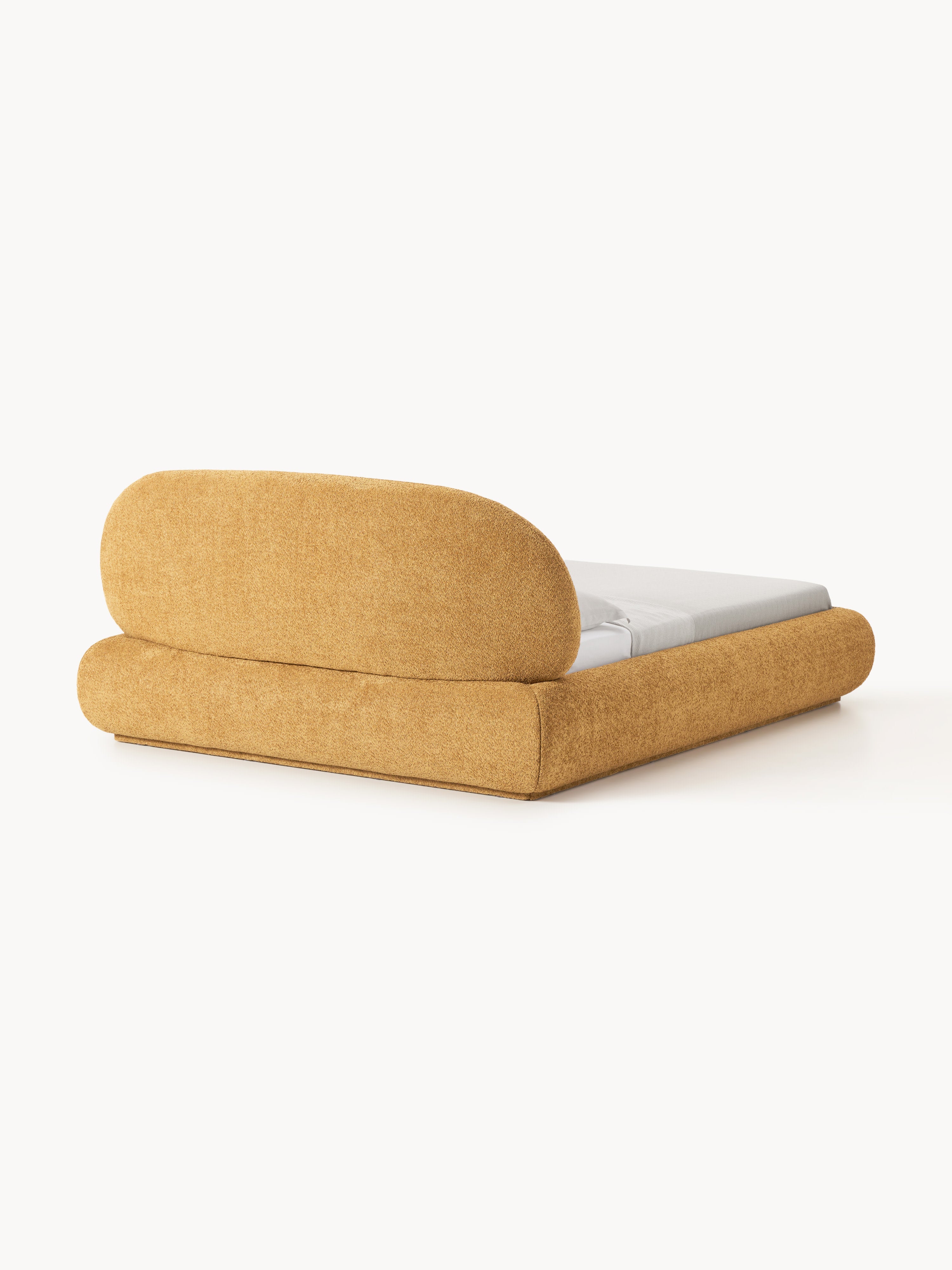 Polsterbett Alba aus Teddy-Bouclé mit Stauraum