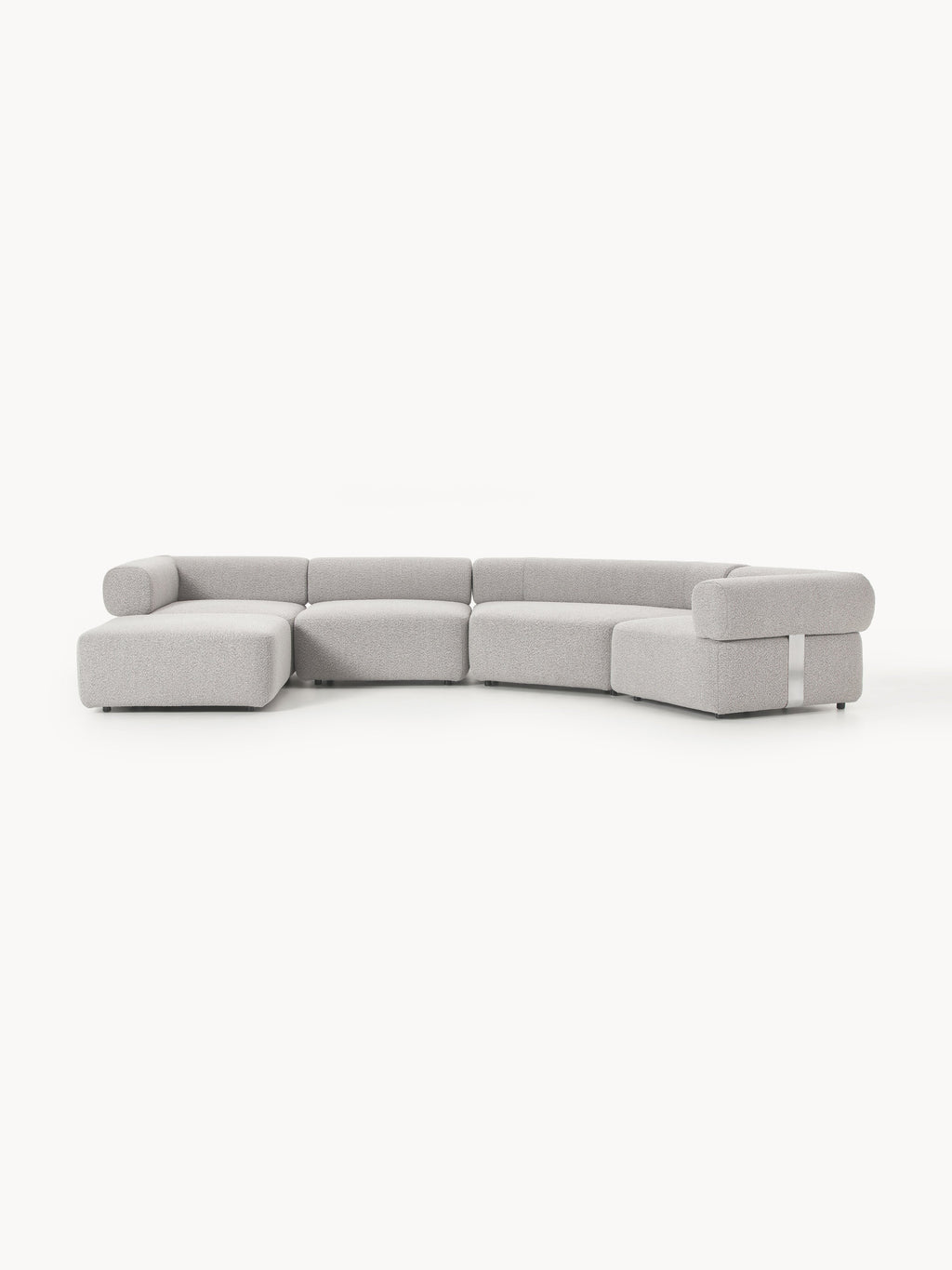 Galeriebild 1 - Großes modulares Bouclé-Sofa Anton mit Hocker (links/rechts)