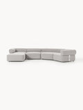 Galeriebild 1 - Großes modulares Bouclé-Sofa Anton mit Hocker (links/rechts)