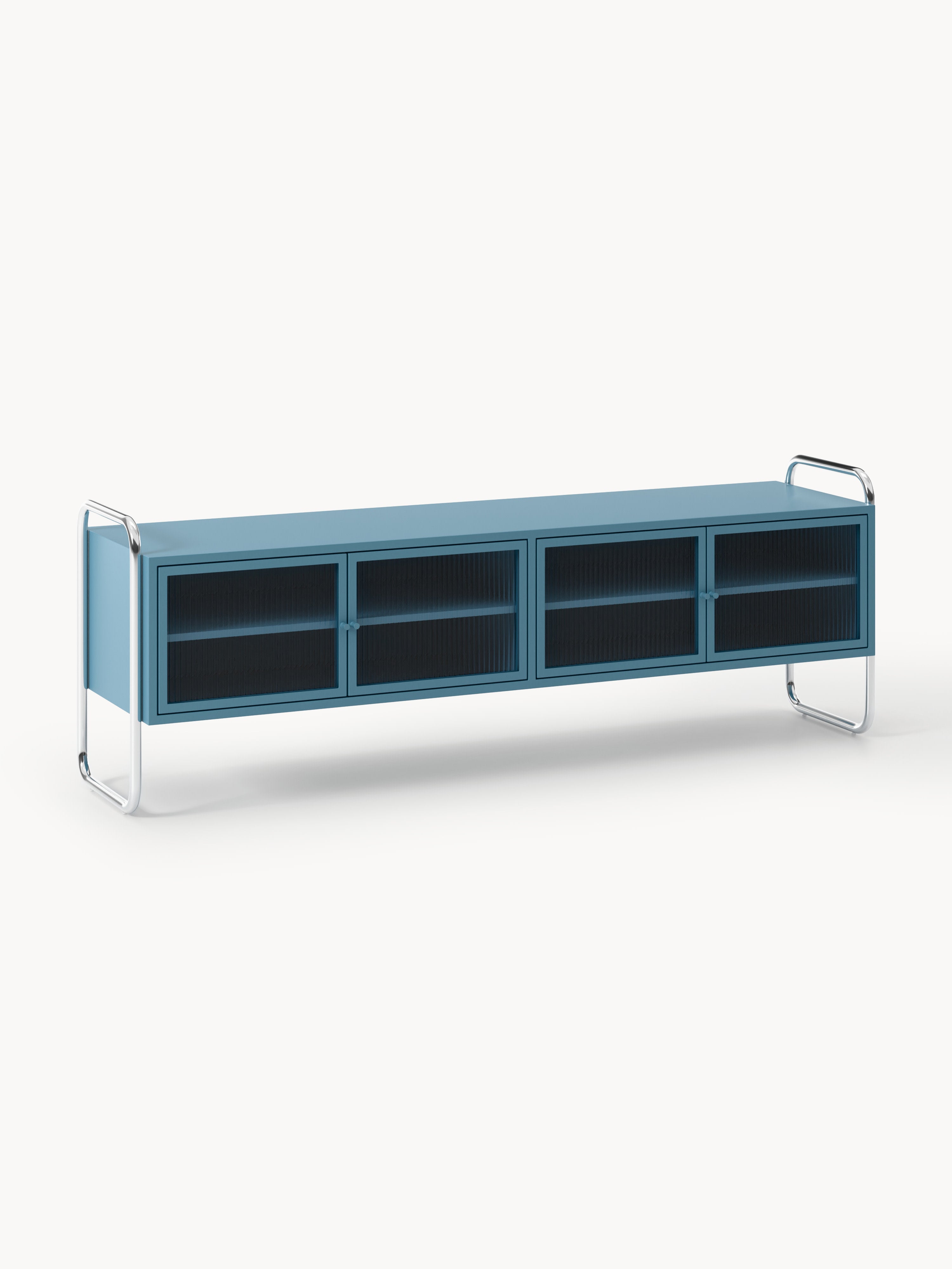 Galeriebild 1 - Metall-Lowboard Robyn mit Glas-Front