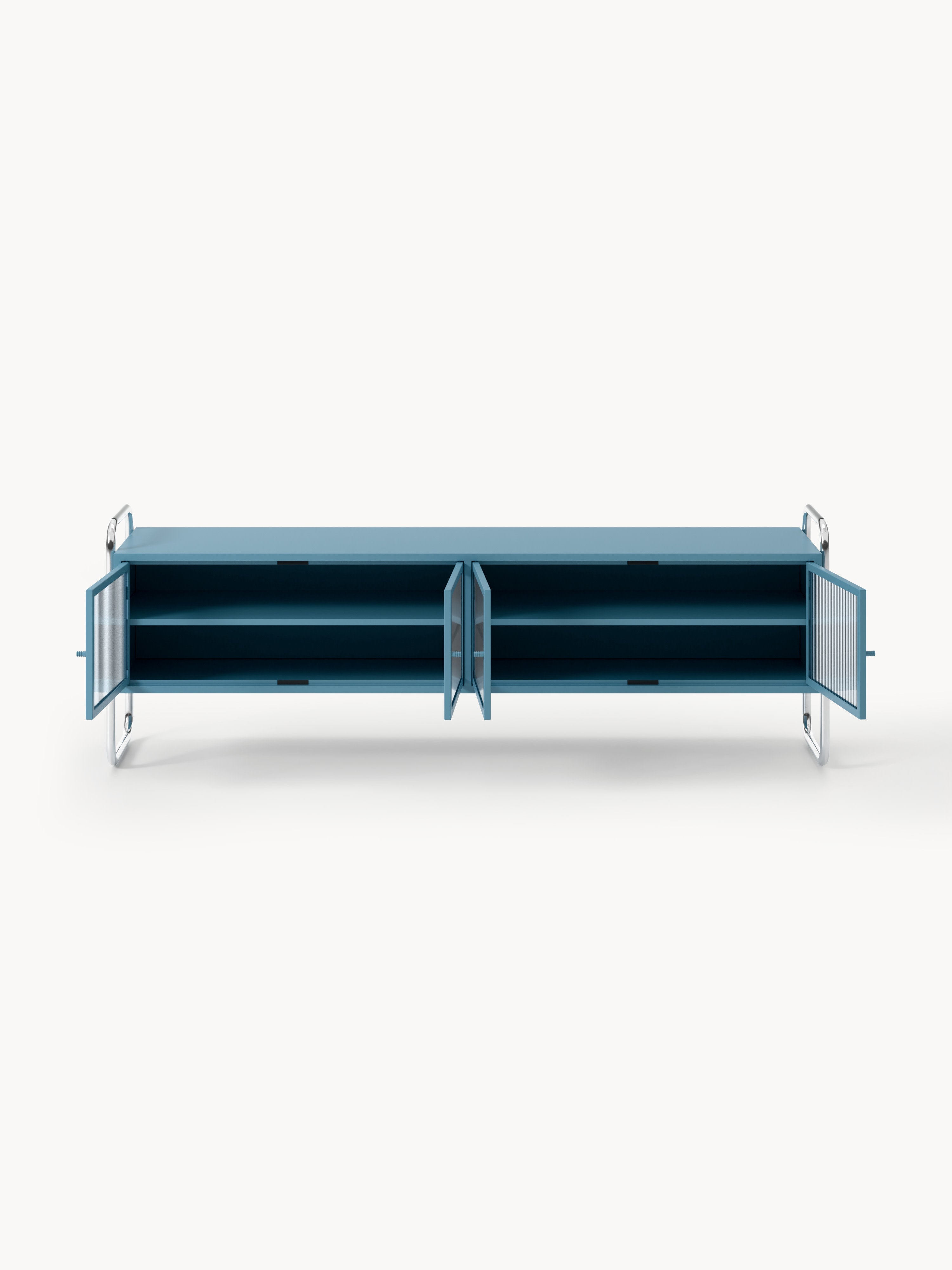 Metall-Lowboard Robyn mit Glas-Front