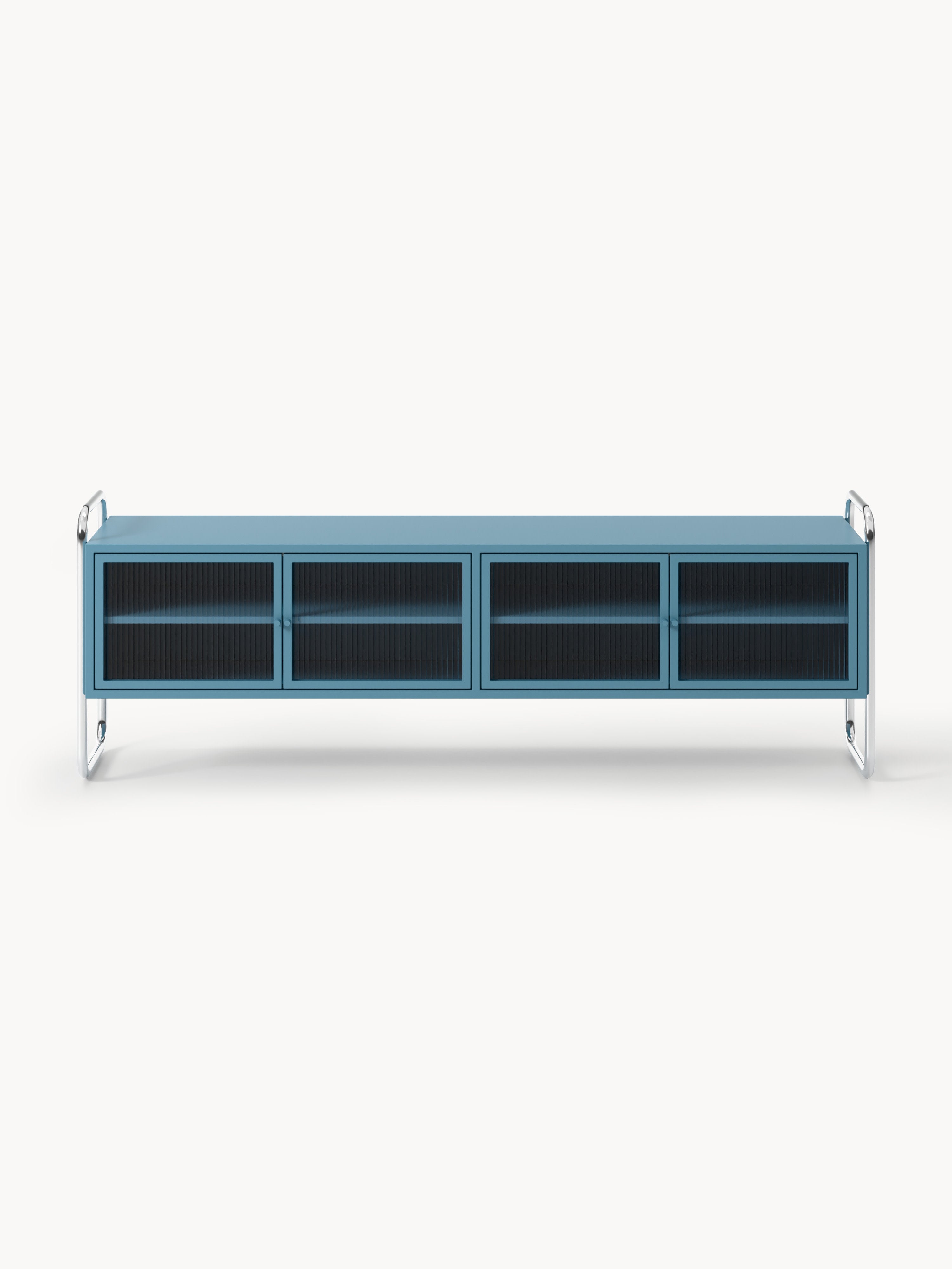Metall-Lowboard Robyn mit Glas-Front