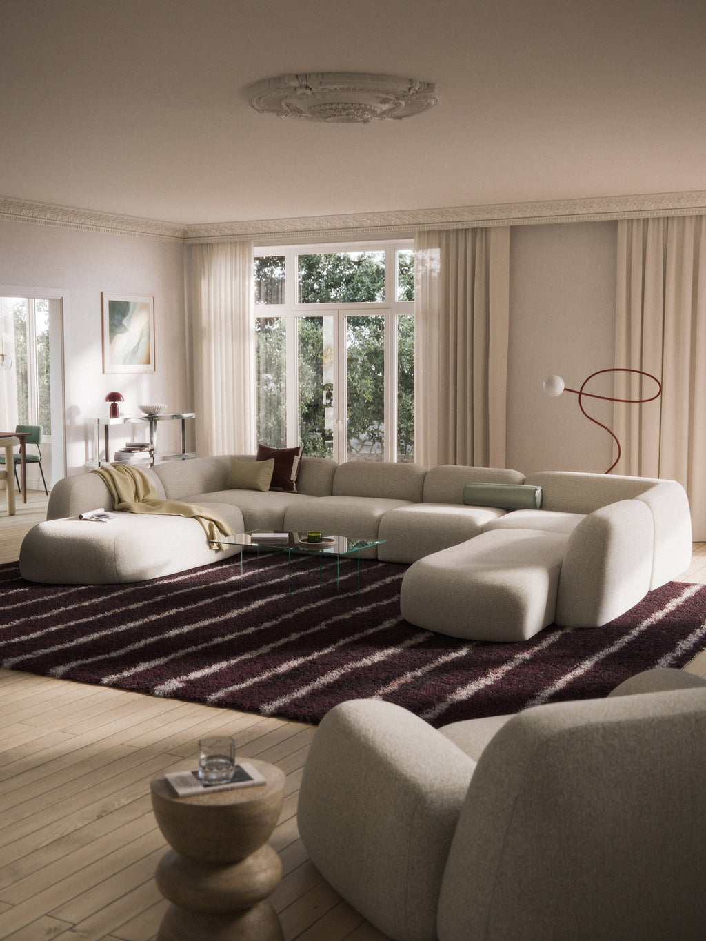 Modulares Bouclé-XL-Sofa Wolke