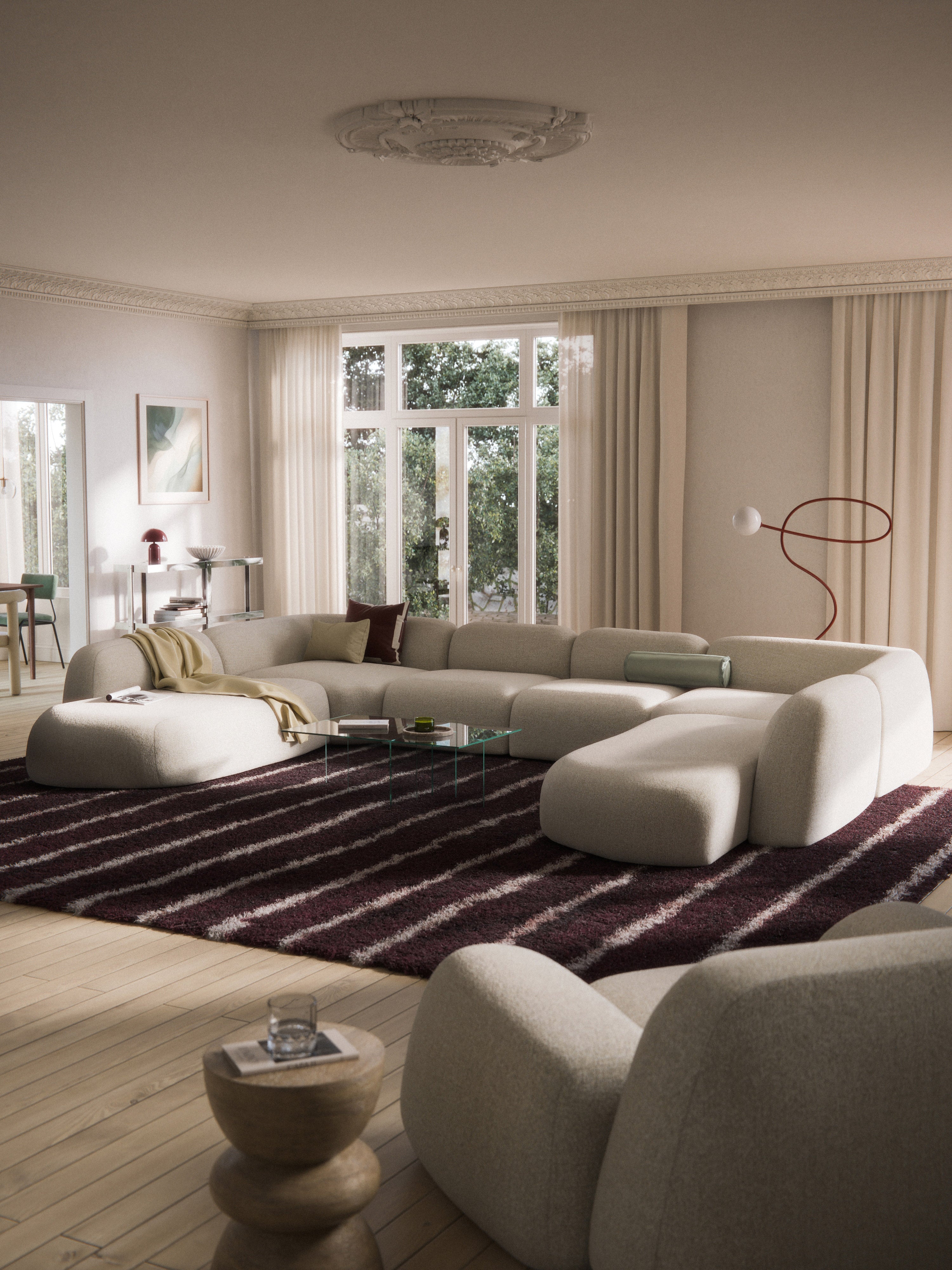 Modulares Bouclé-XL-Sofa Wolke