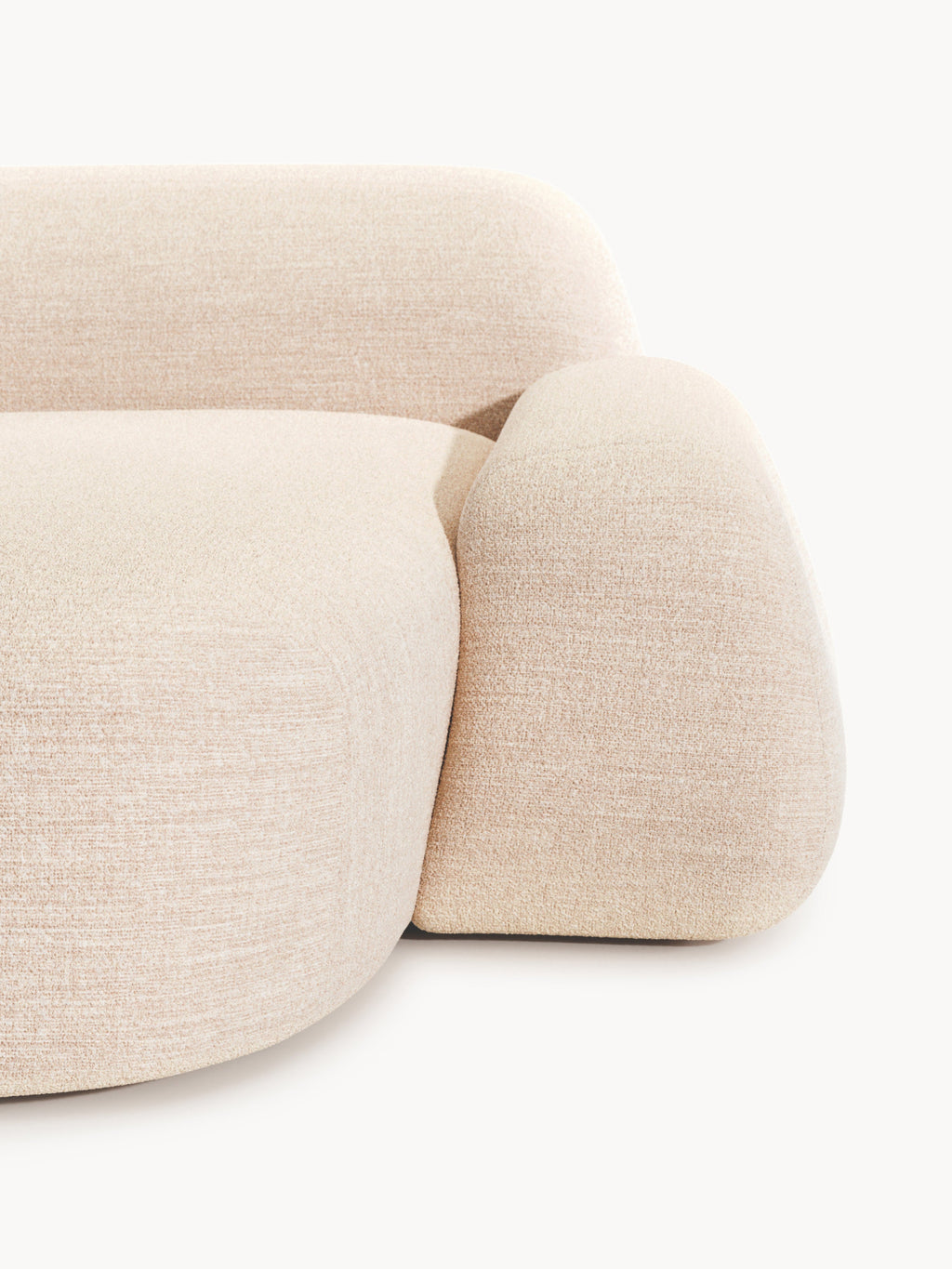 Modulares Bouclé-Ecksofa Wolke (4-Sitzer) mit Chaiselongue