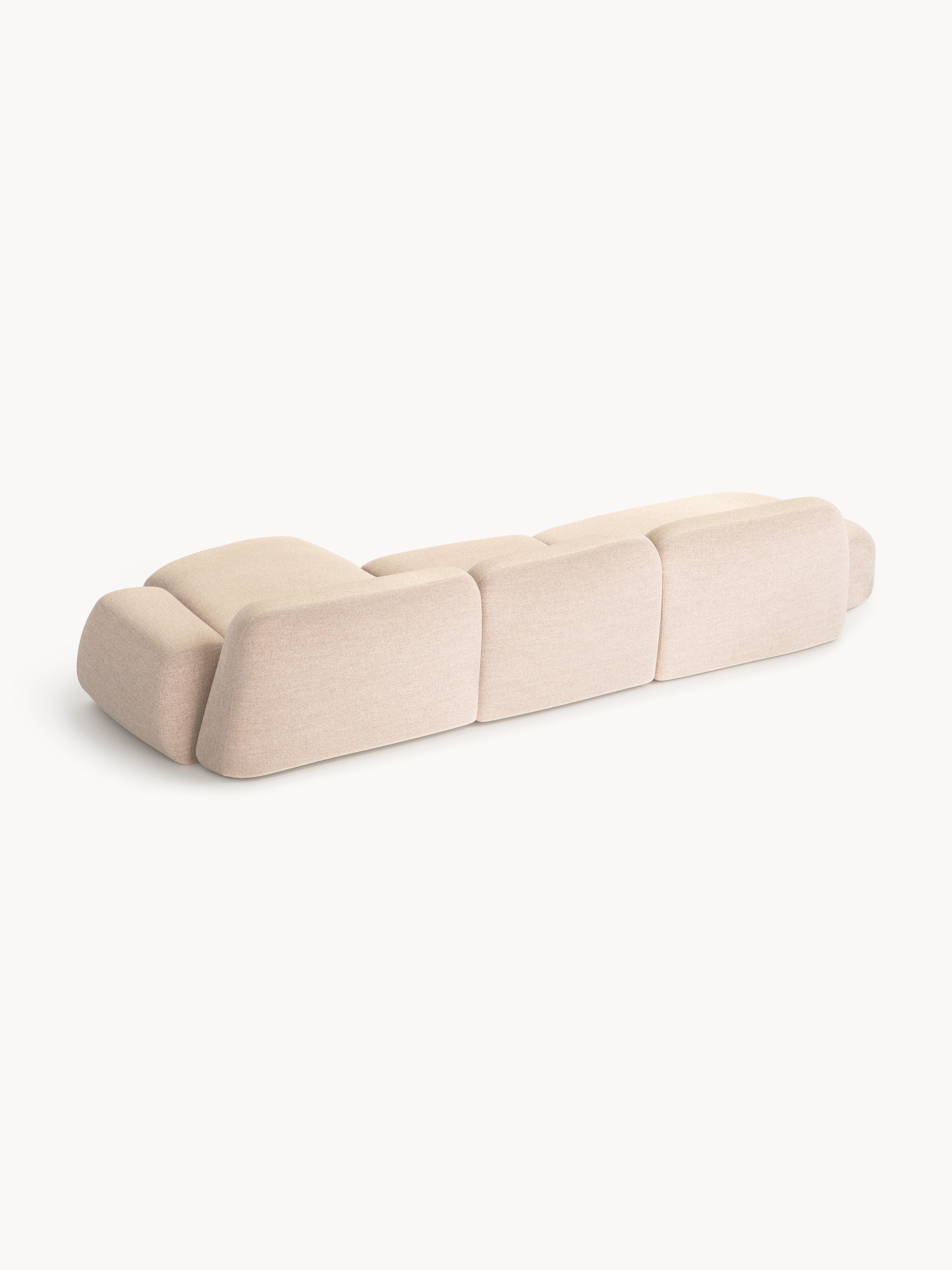 Modulares Bouclé-Ecksofa Wolke (4-Sitzer) mit Chaiselongue