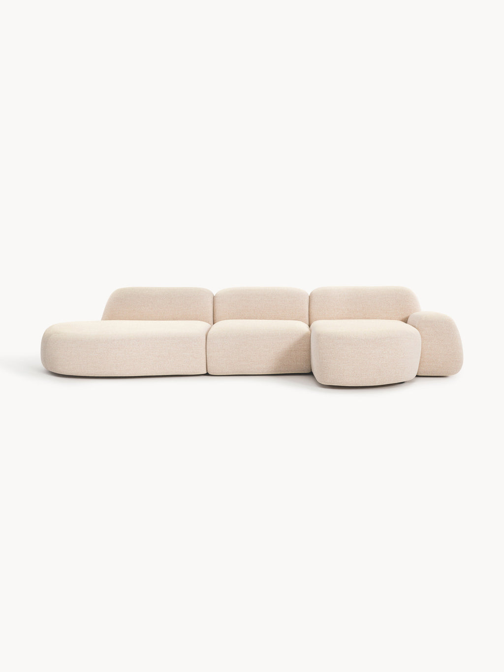 Galeriebild 1 - Modulares Bouclé-Ecksofa Wolke (4-Sitzer) mit Chaiselongue