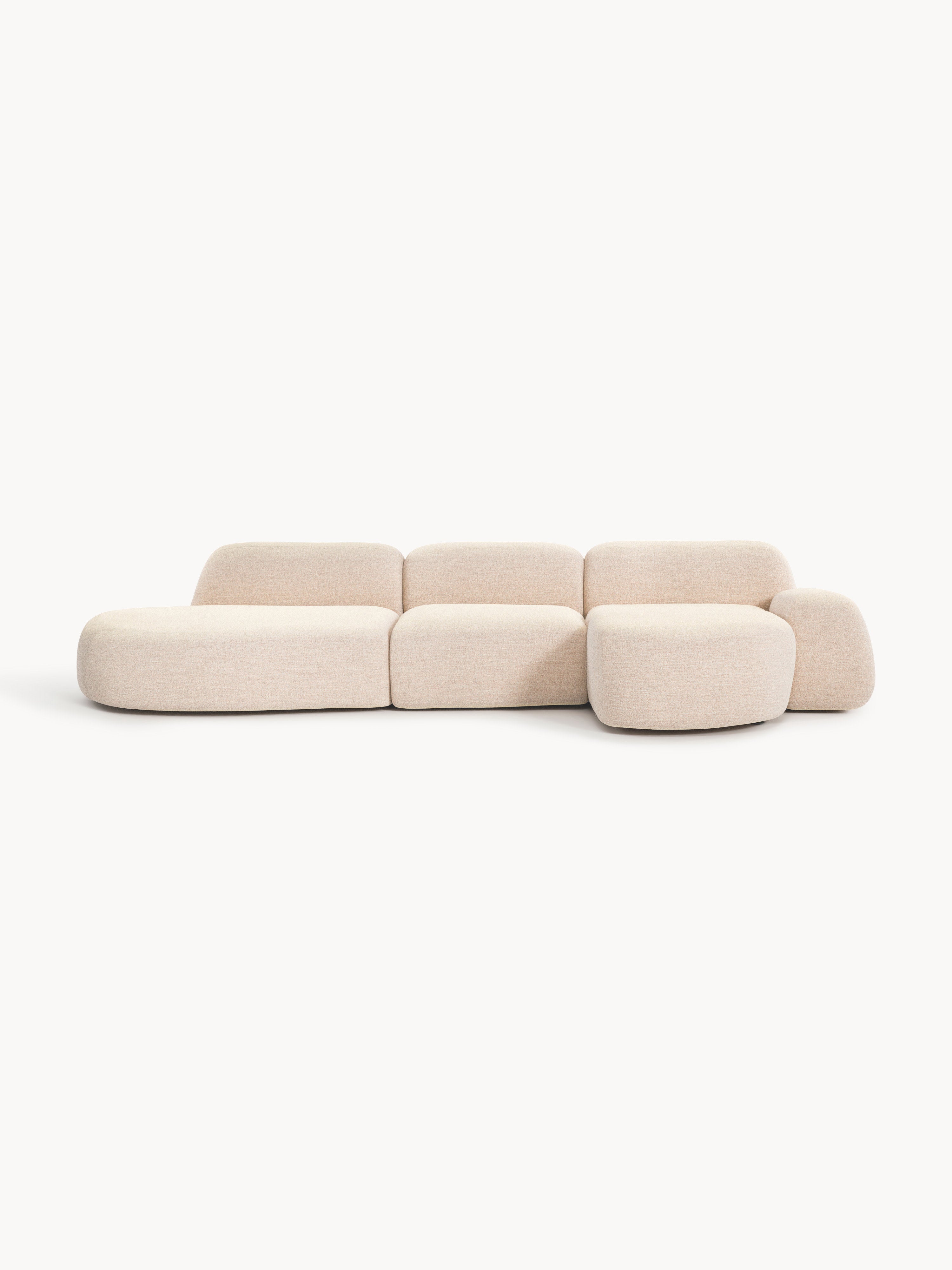 Galeriebild 1 - Modulares Bouclé-Ecksofa Wolke (4-Sitzer) mit Chaiselongue