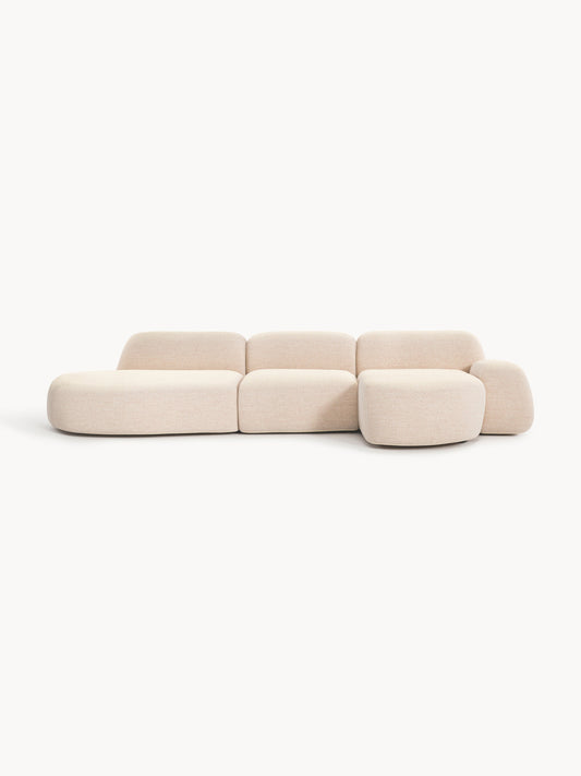 Galeriebild 1 - Modulares Bouclé-Ecksofa Wolke (4-Sitzer) mit Chaiselongue