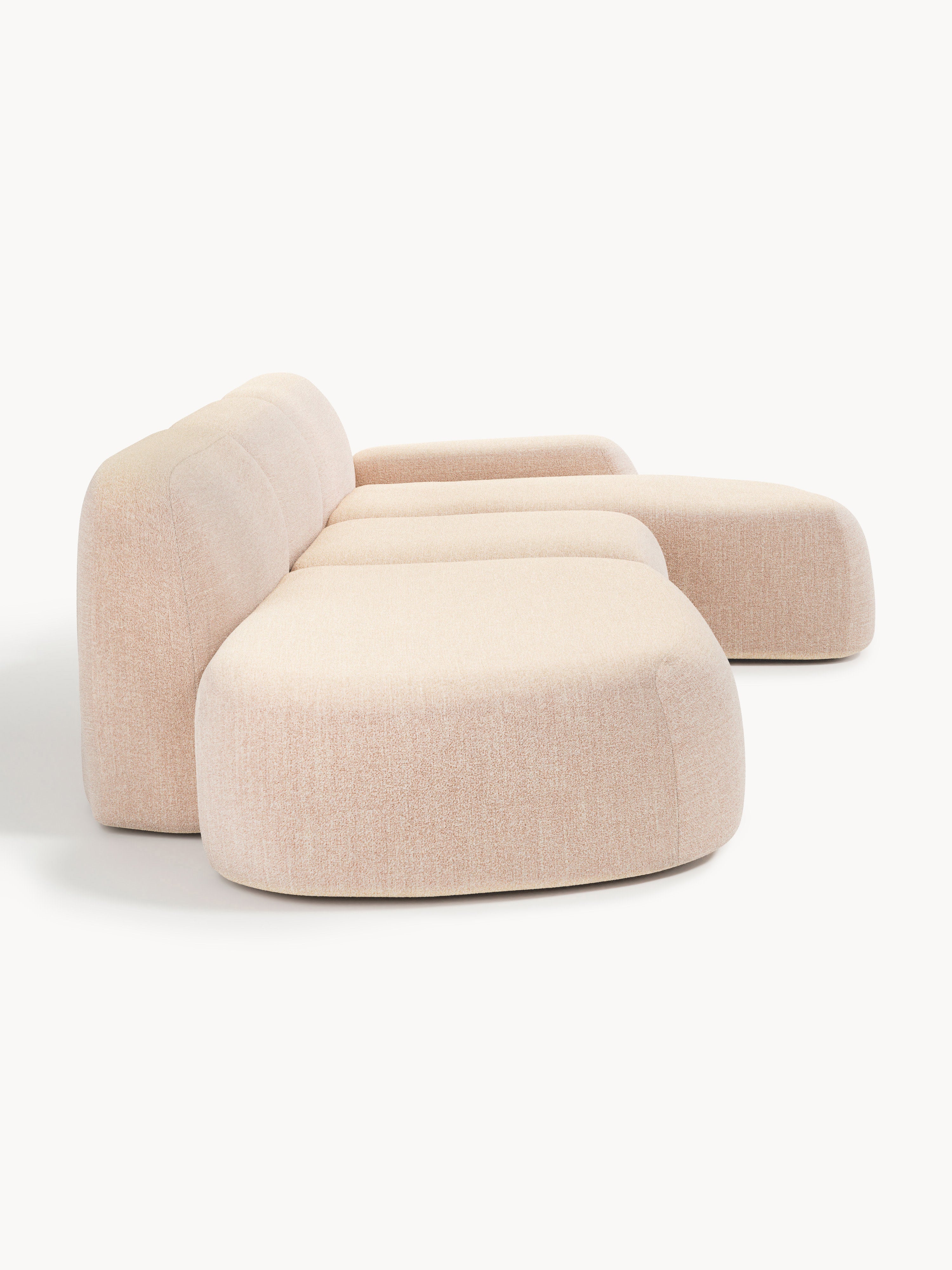 Modulares Bouclé-Ecksofa Wolke (4-Sitzer) mit Chaiselongue