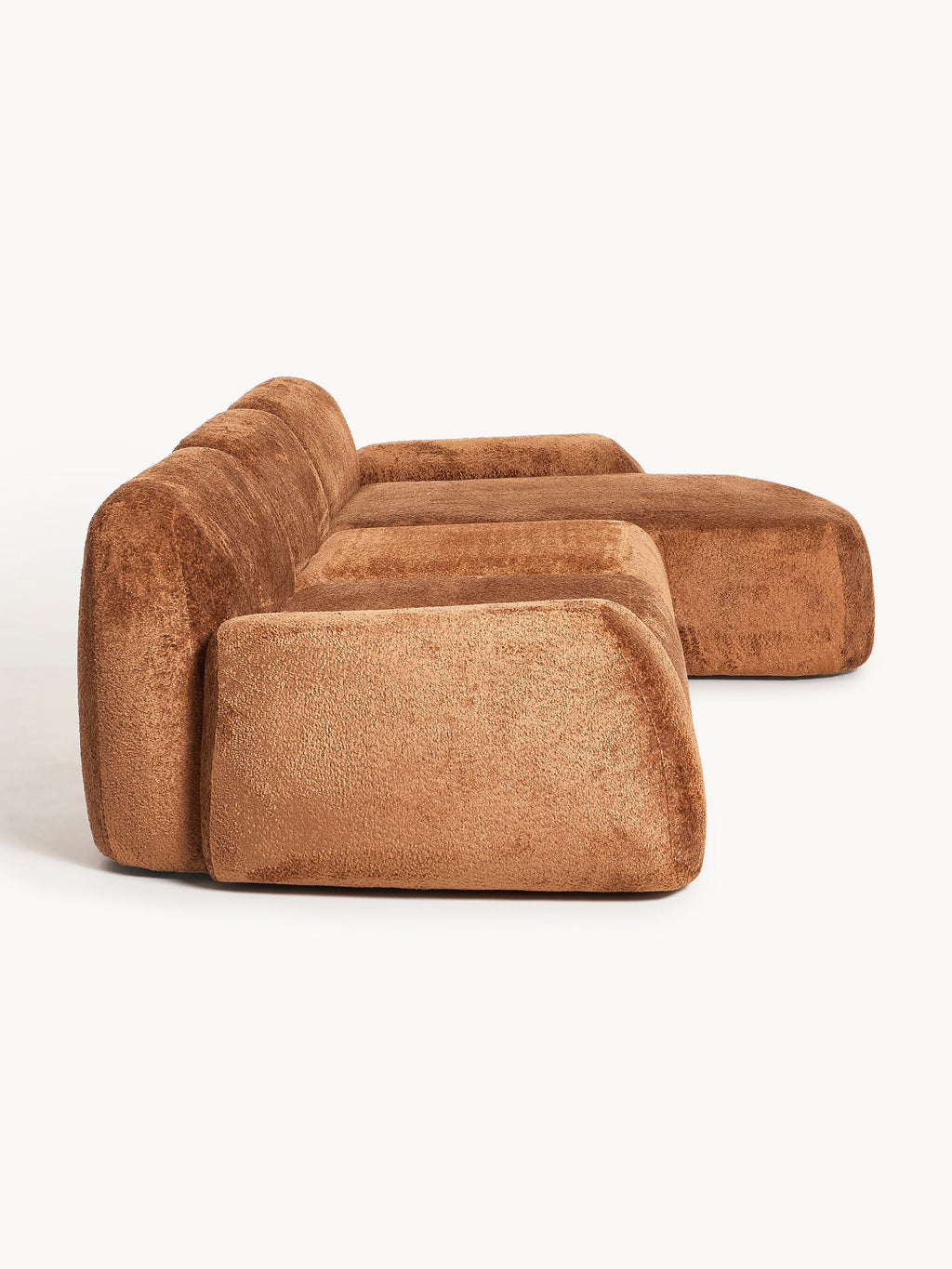 Modulares Teddy-Bouclé-Ecksofa Wolke (4-Sitzer)