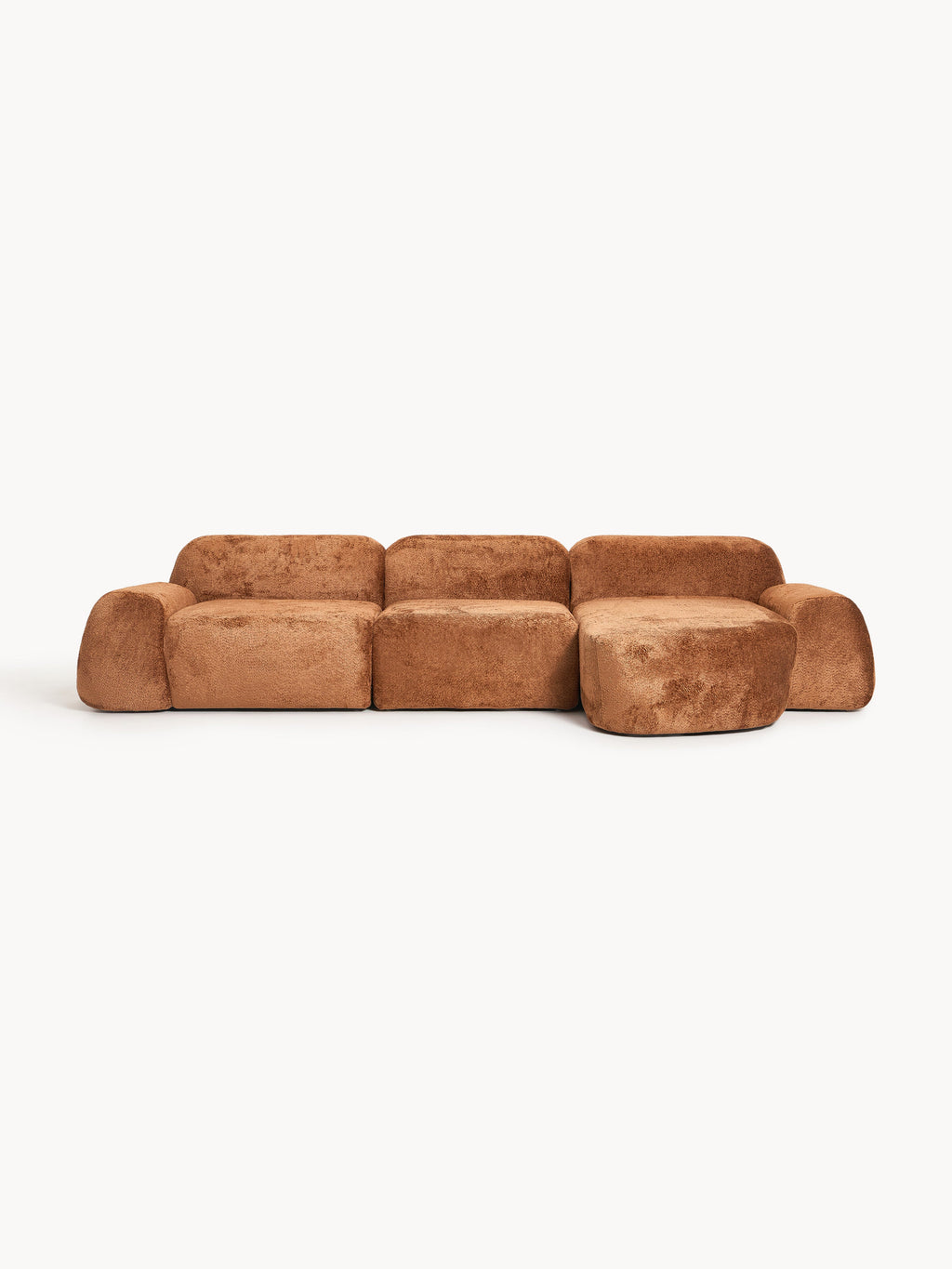 Galeriebild 1 - Modulares Teddy-Bouclé-Ecksofa Wolke (4-Sitzer)