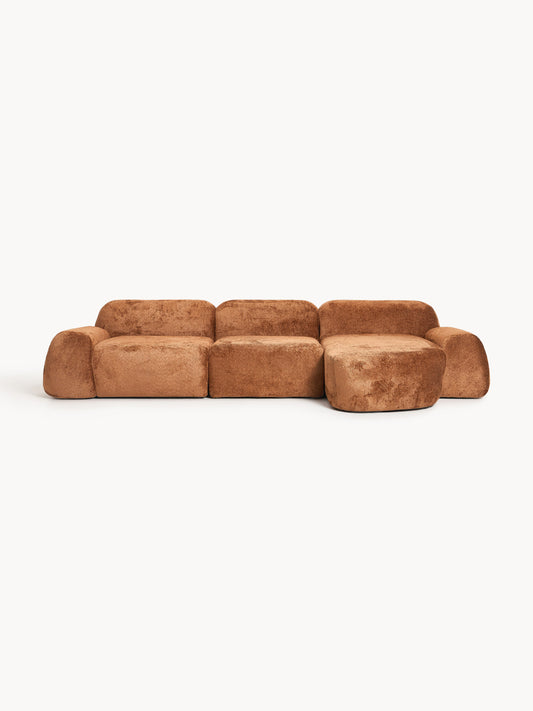 Galeriebild 1 - Modulares Teddy-Bouclé-Ecksofa Wolke (4-Sitzer)