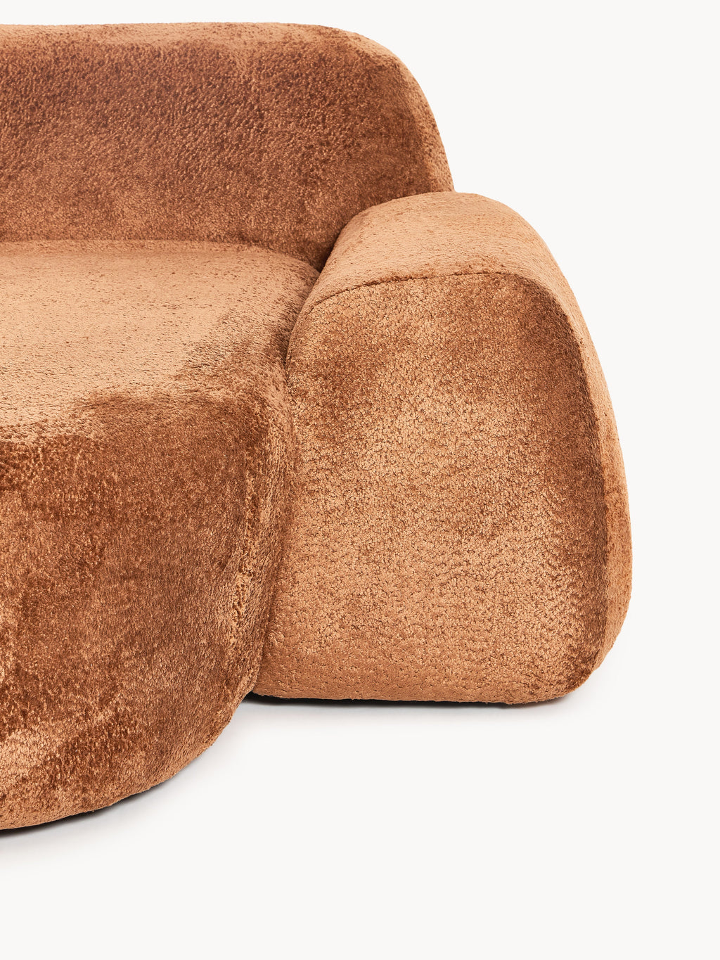 Modulares Teddy-Bouclé-Ecksofa Wolke (4-Sitzer)